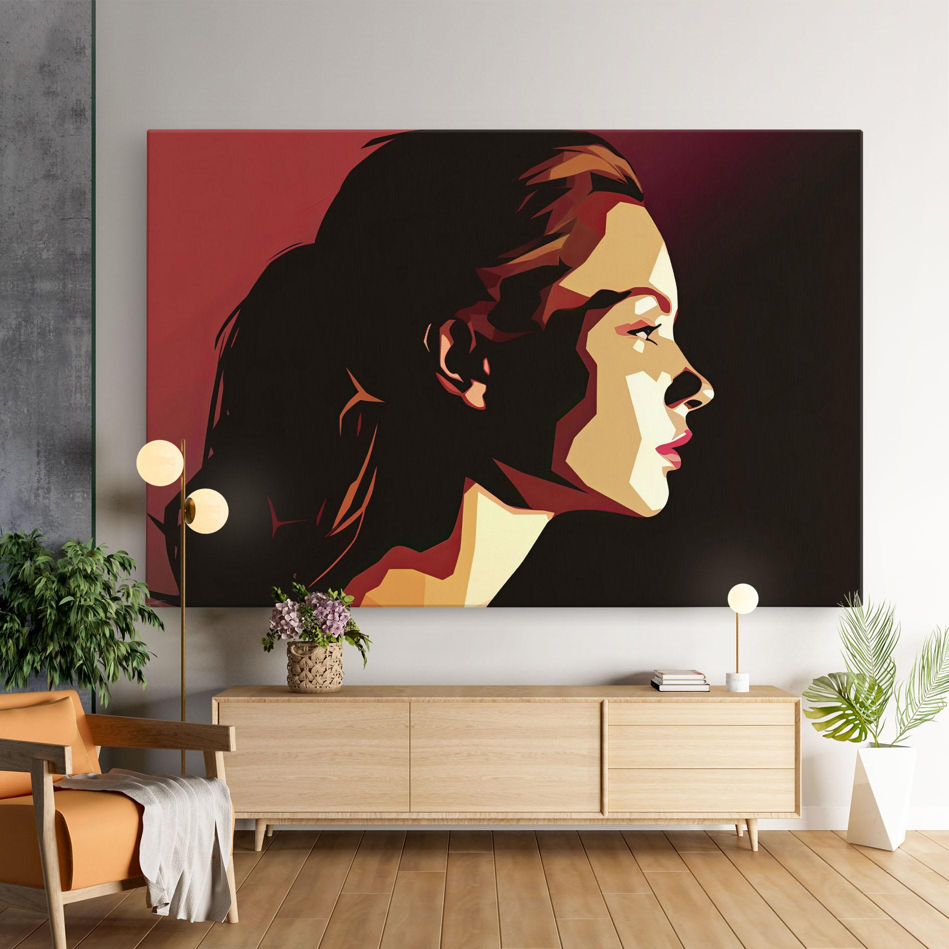 Leinwandbild Cream Red Pop Art mockup 9