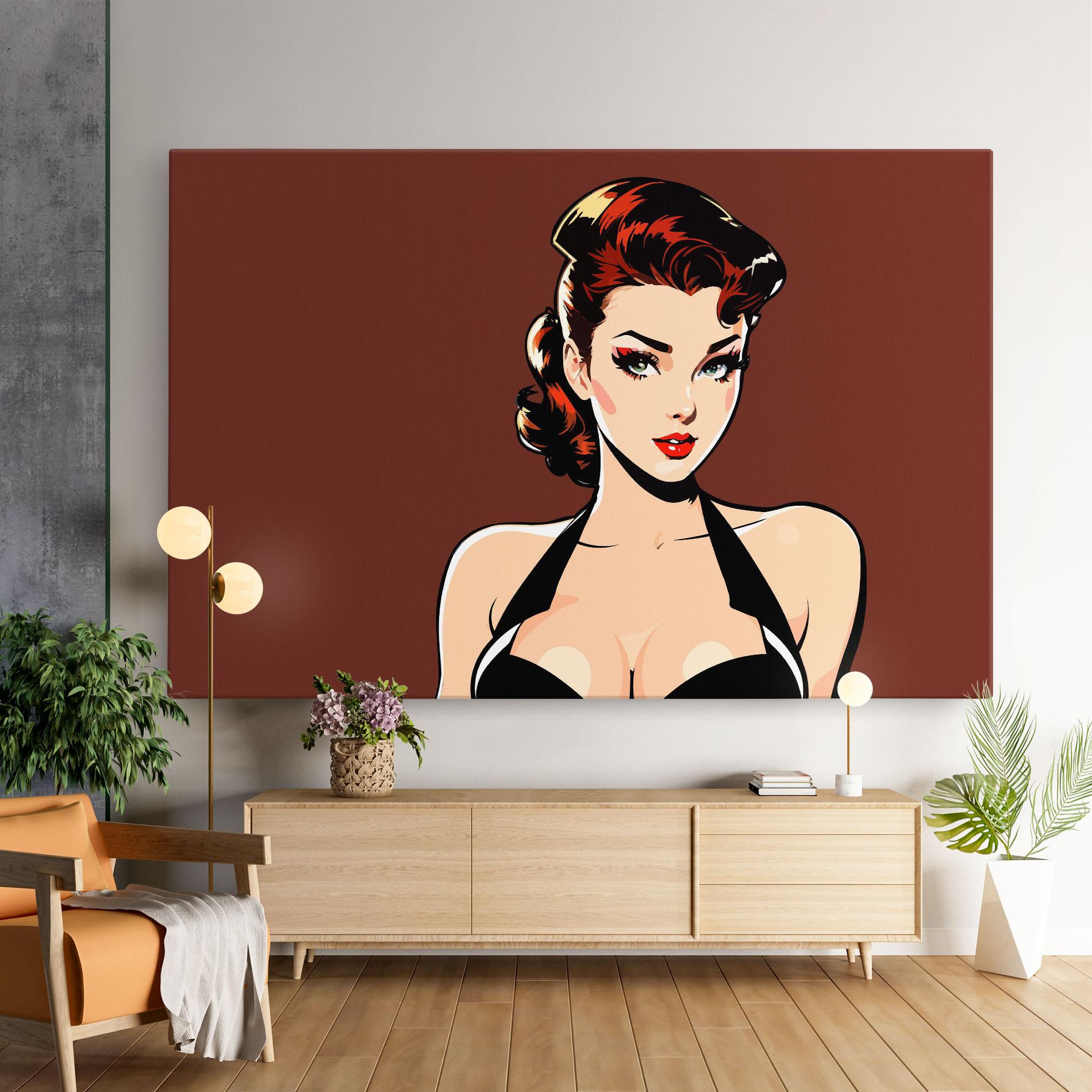 Leinwandbild Pop Beautiful Woman mockup 9