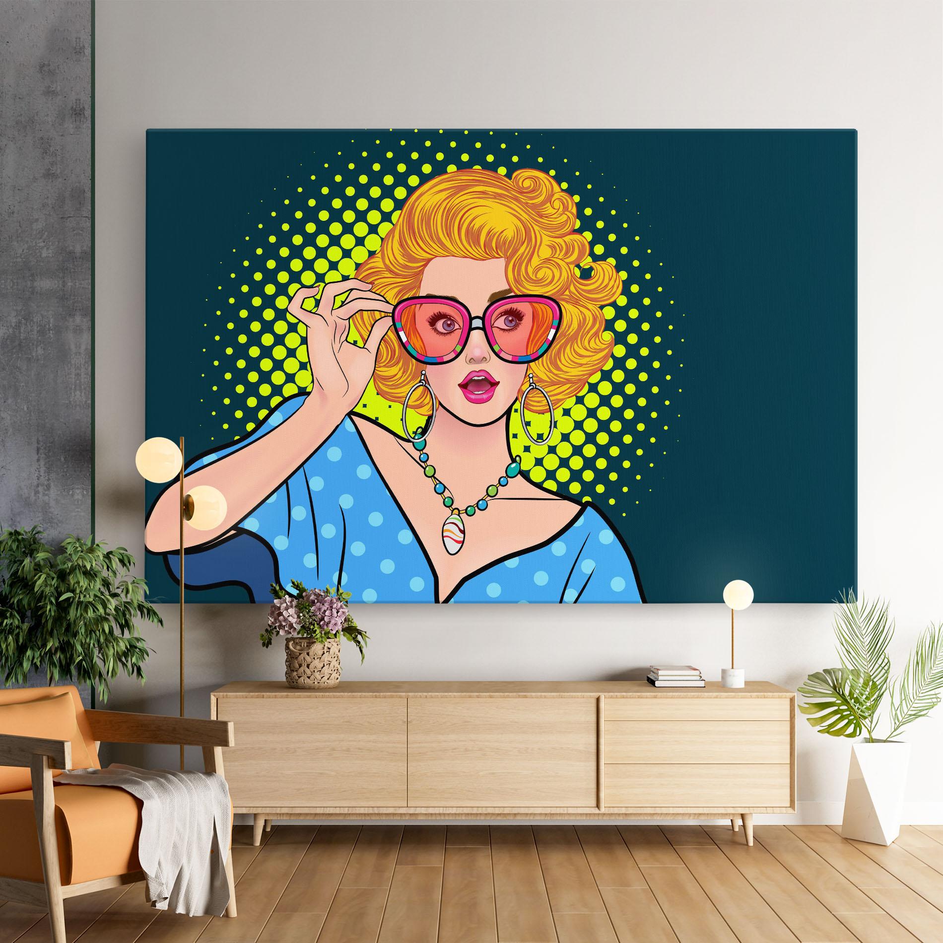Leinwandbild Pop Glasses Lady mockup 9
