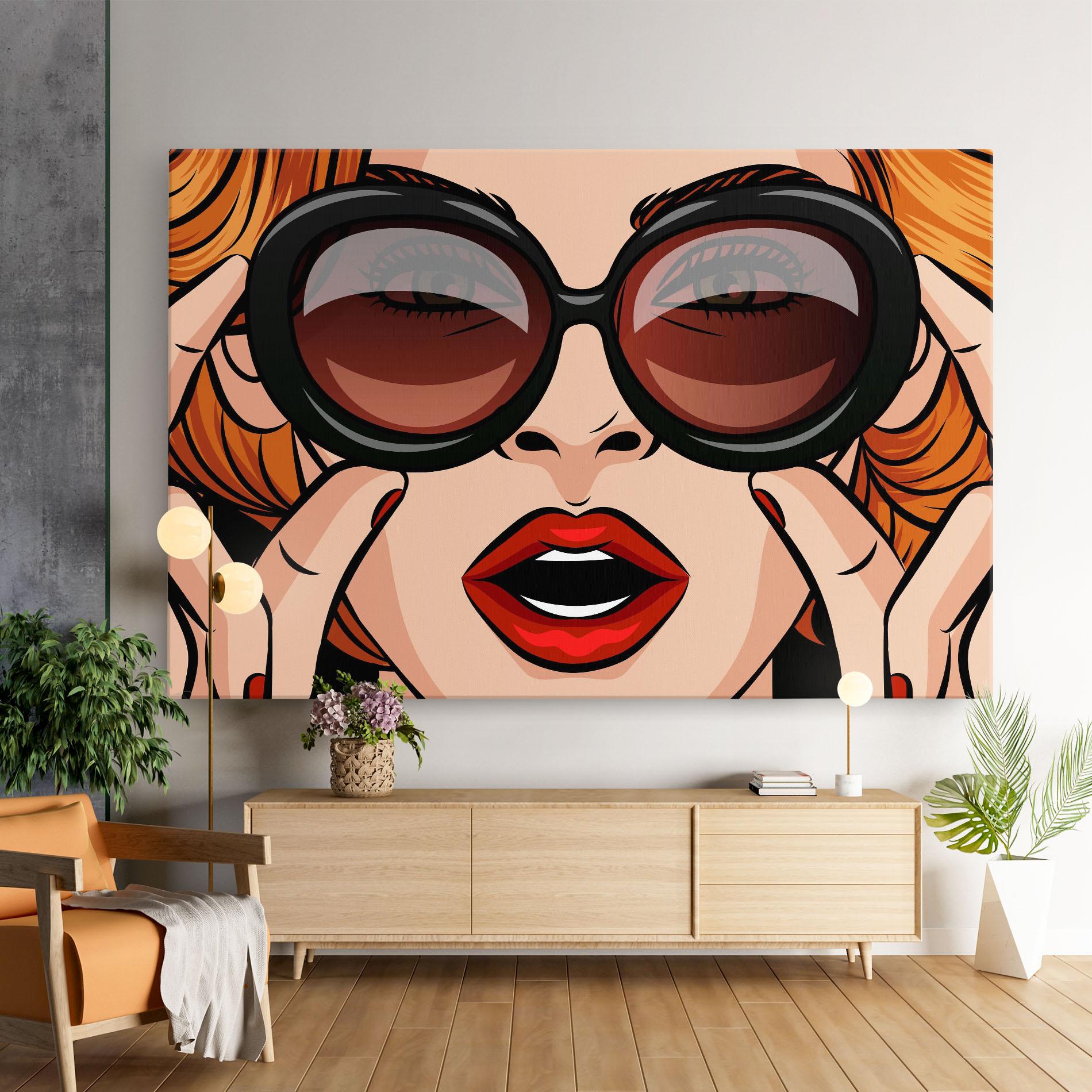 Leinwandbild Pop Glasses Woman mockup 9