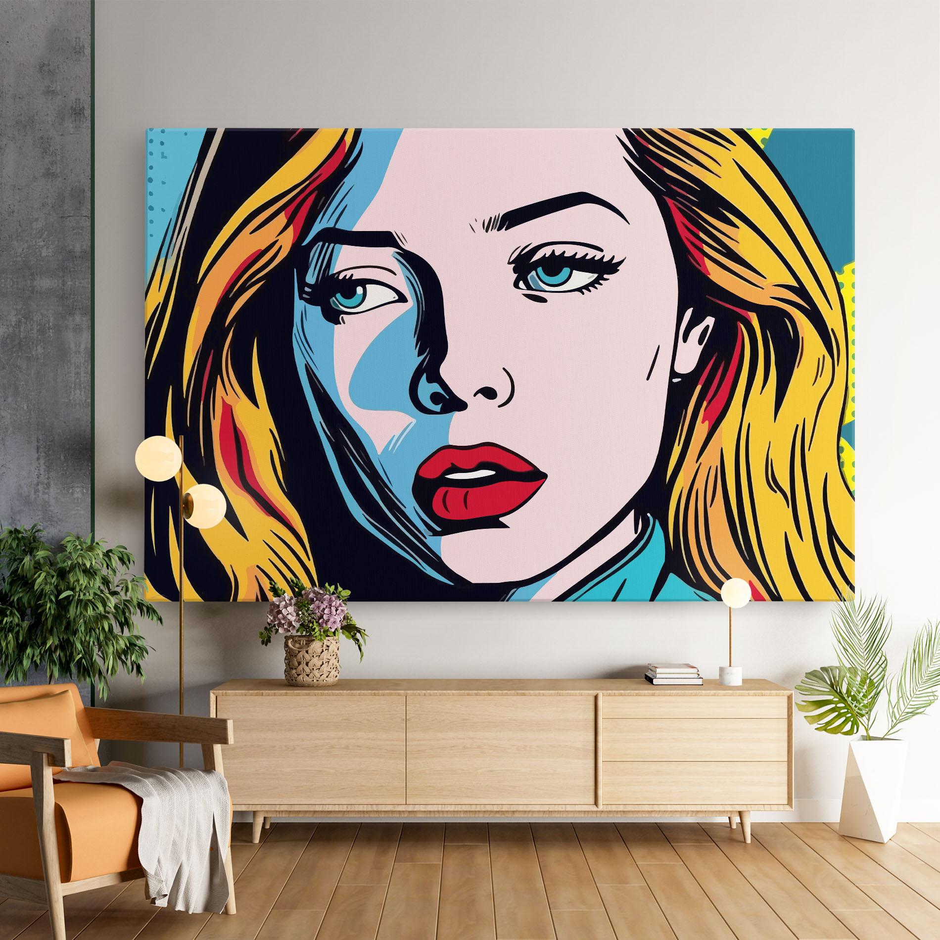 Leinwandbild Pop Woman Art mockup 9