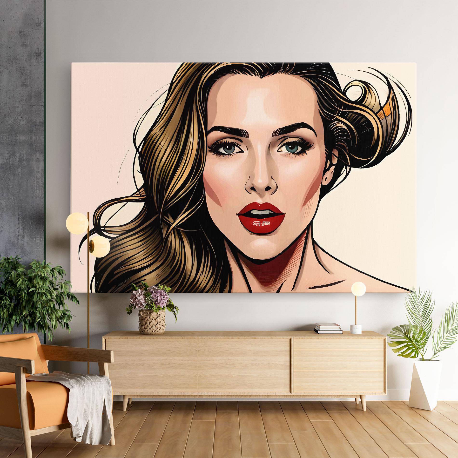 Leinwandbild Red Pop Lips mockup 9