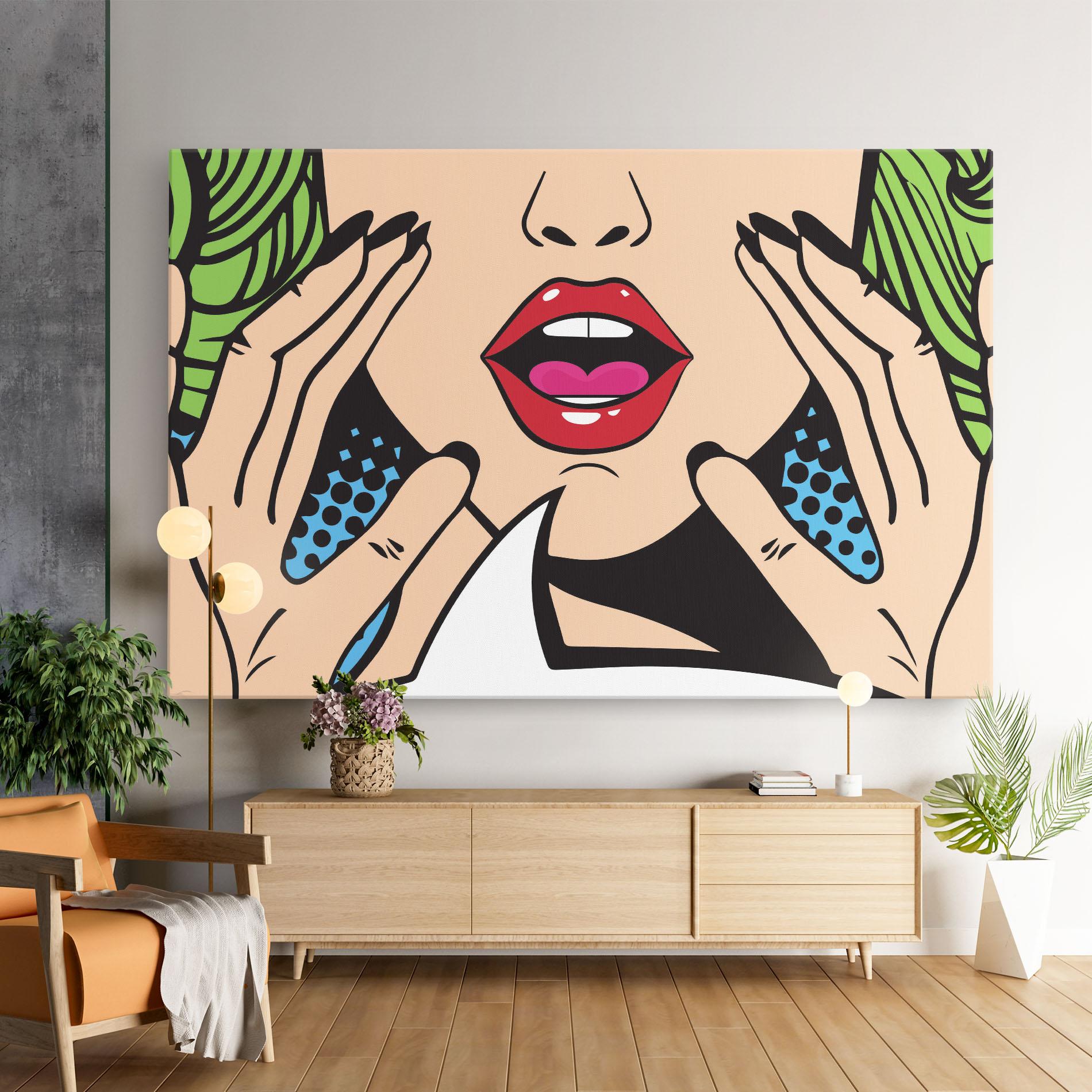Leinwandbild Speaking Pop Art mockup 9