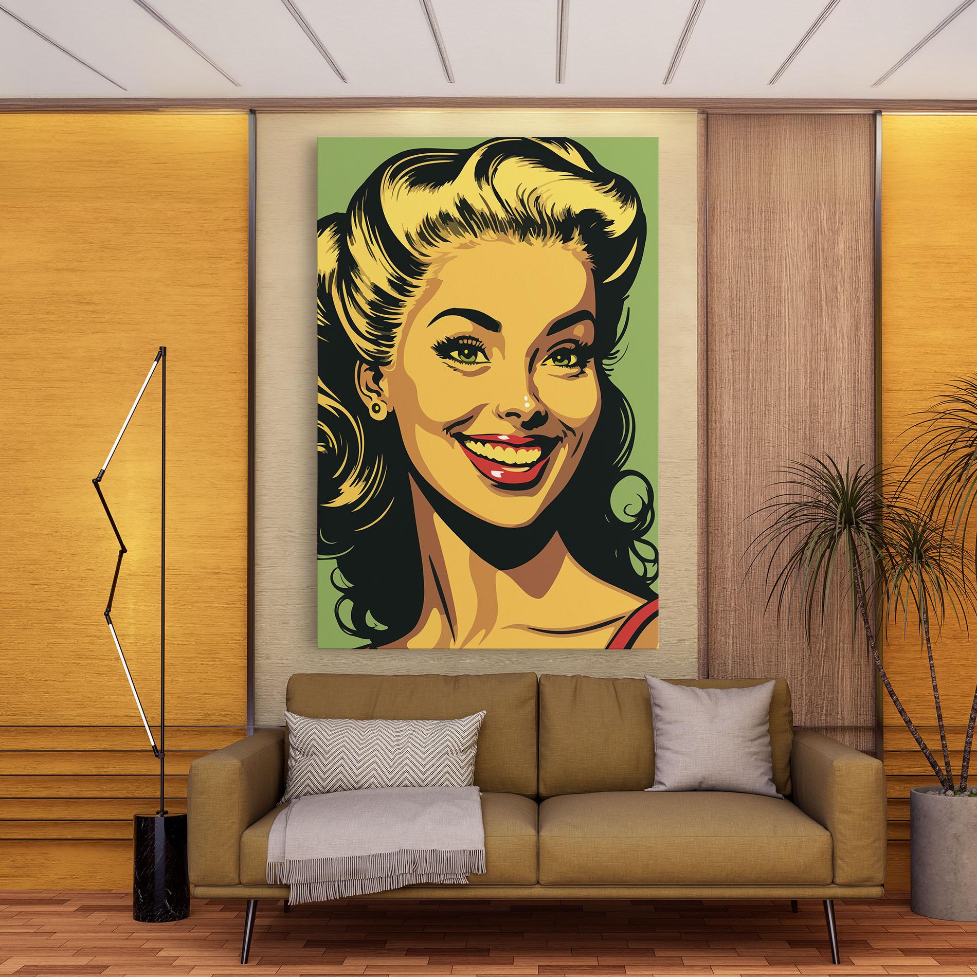 Leinwandbild Green Light Pop Lady mockup 9