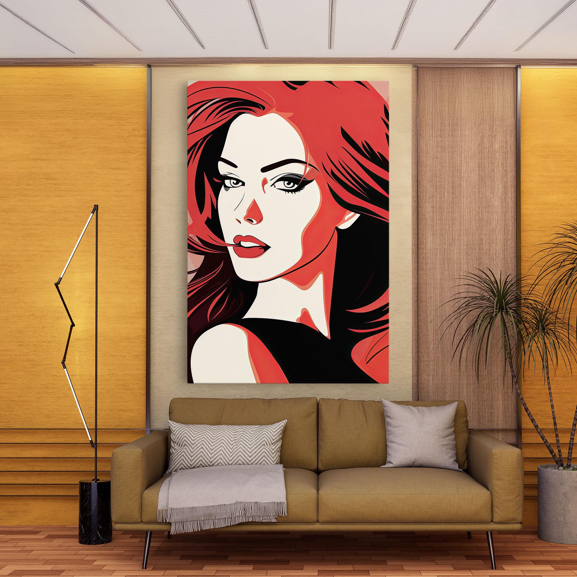 Leinwandbild Red Hair Pop Art mockup 9