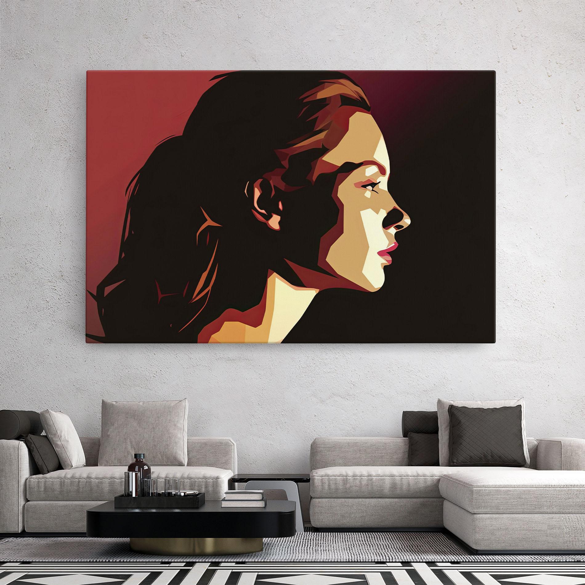 Leinwandbild Cream Red Pop Art mockup 2