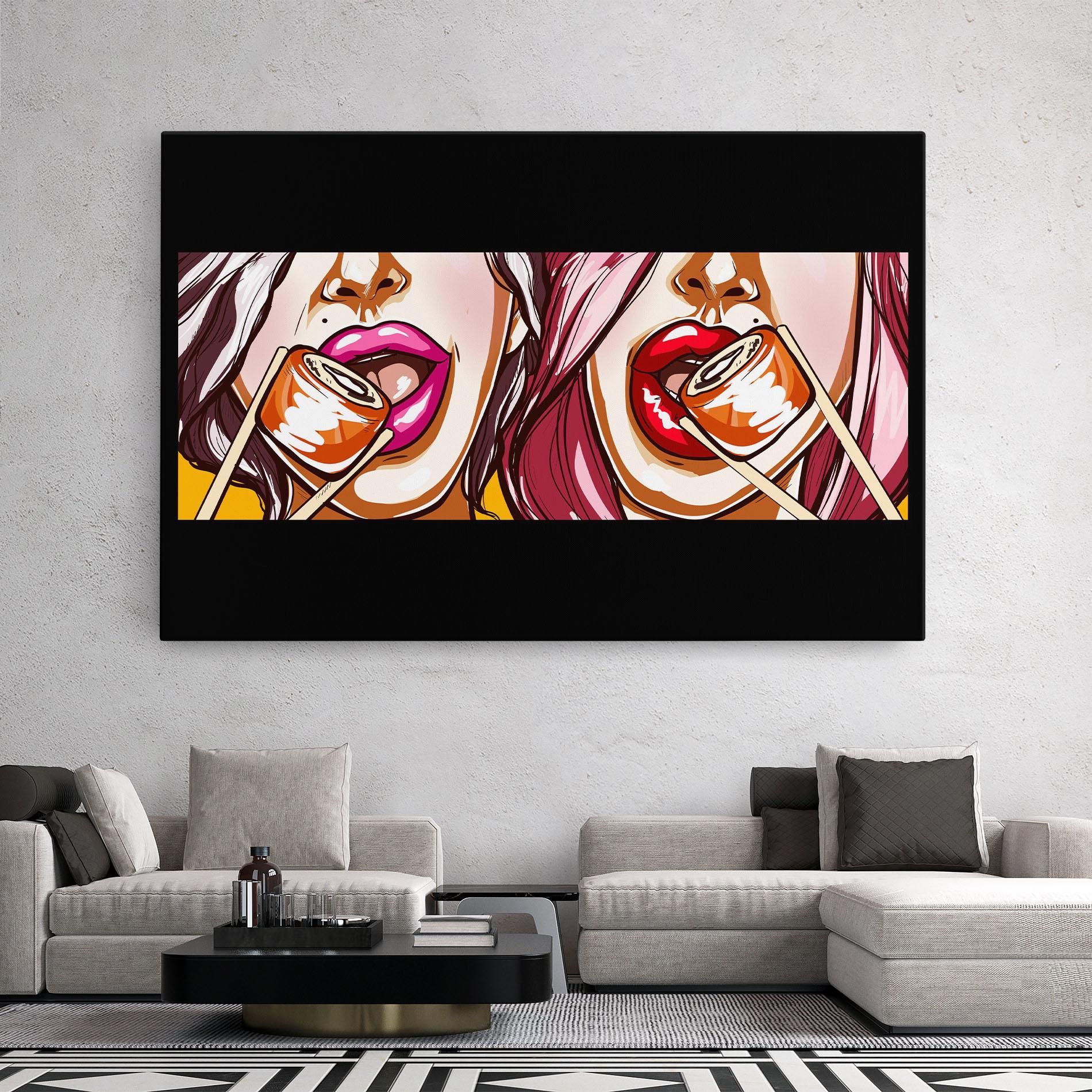 Leinwandbild Pop Art Sushi mockup 2