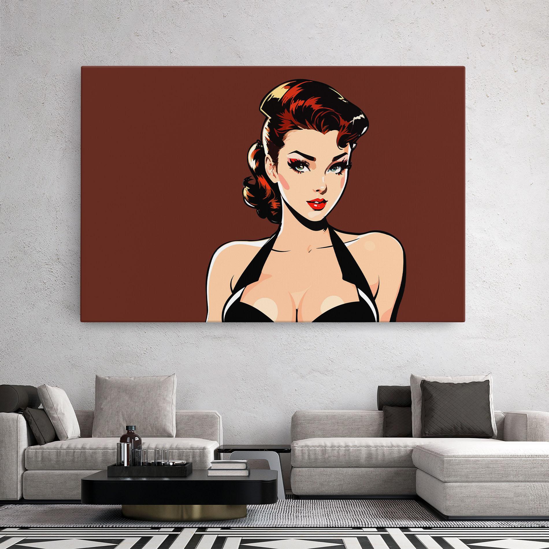 Leinwandbild Pop Beautiful Woman mockup 2