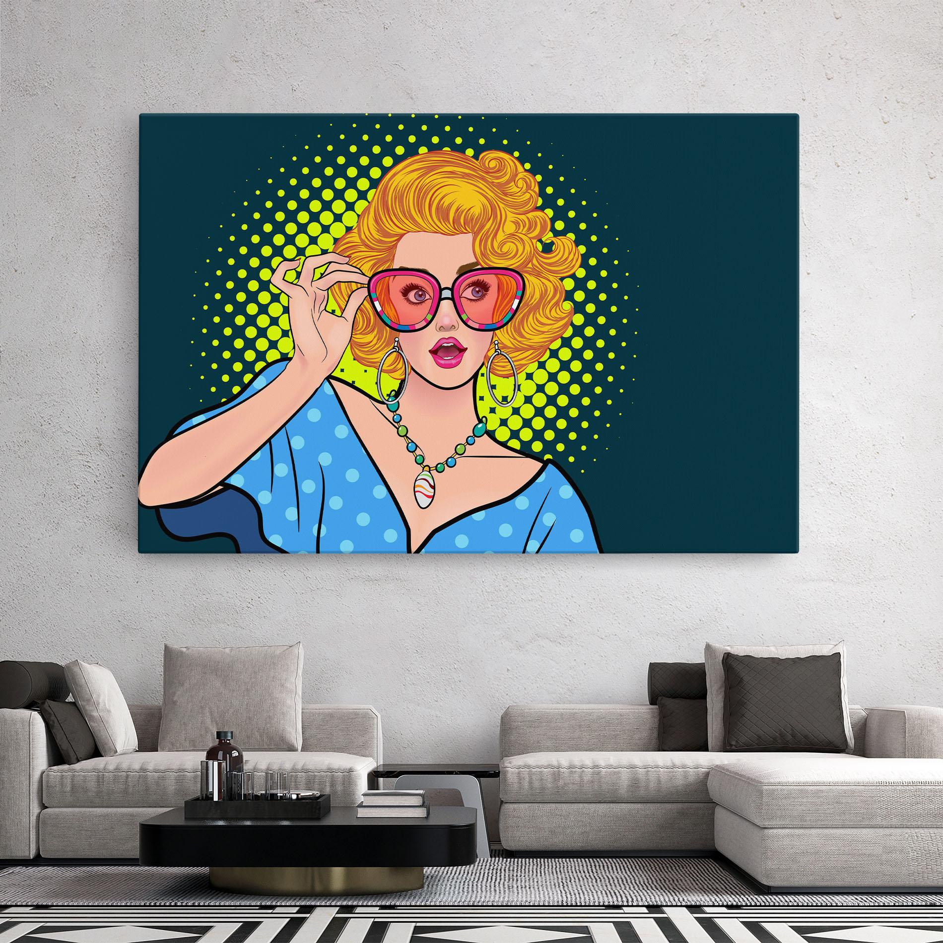 Leinwandbild Pop Glasses Lady mockup 2