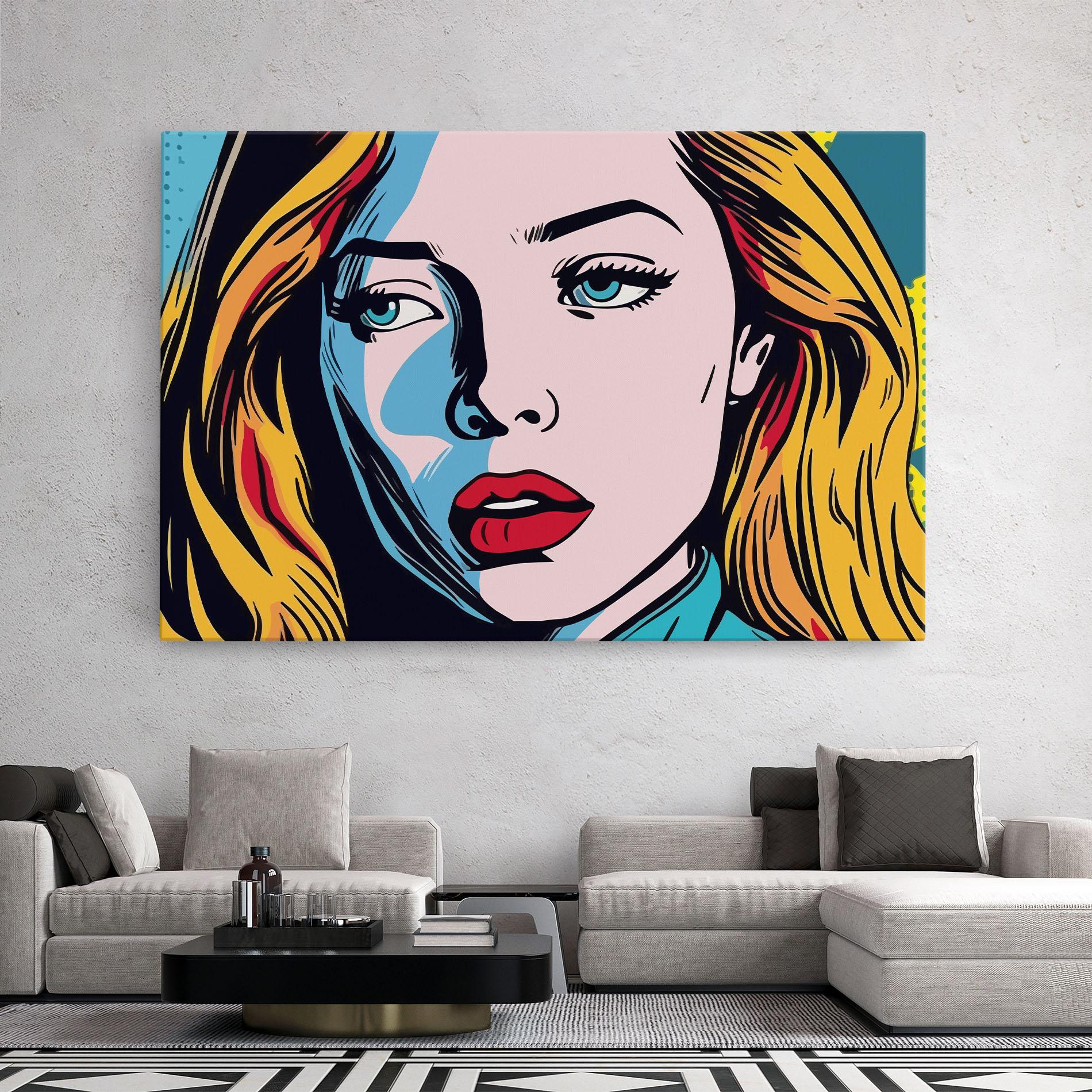 Leinwandbild Pop Woman Art mockup 2