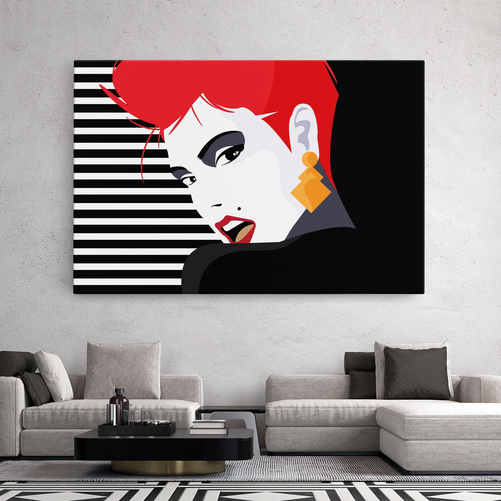 Leinwandbild Red Pop Hair mockup 2