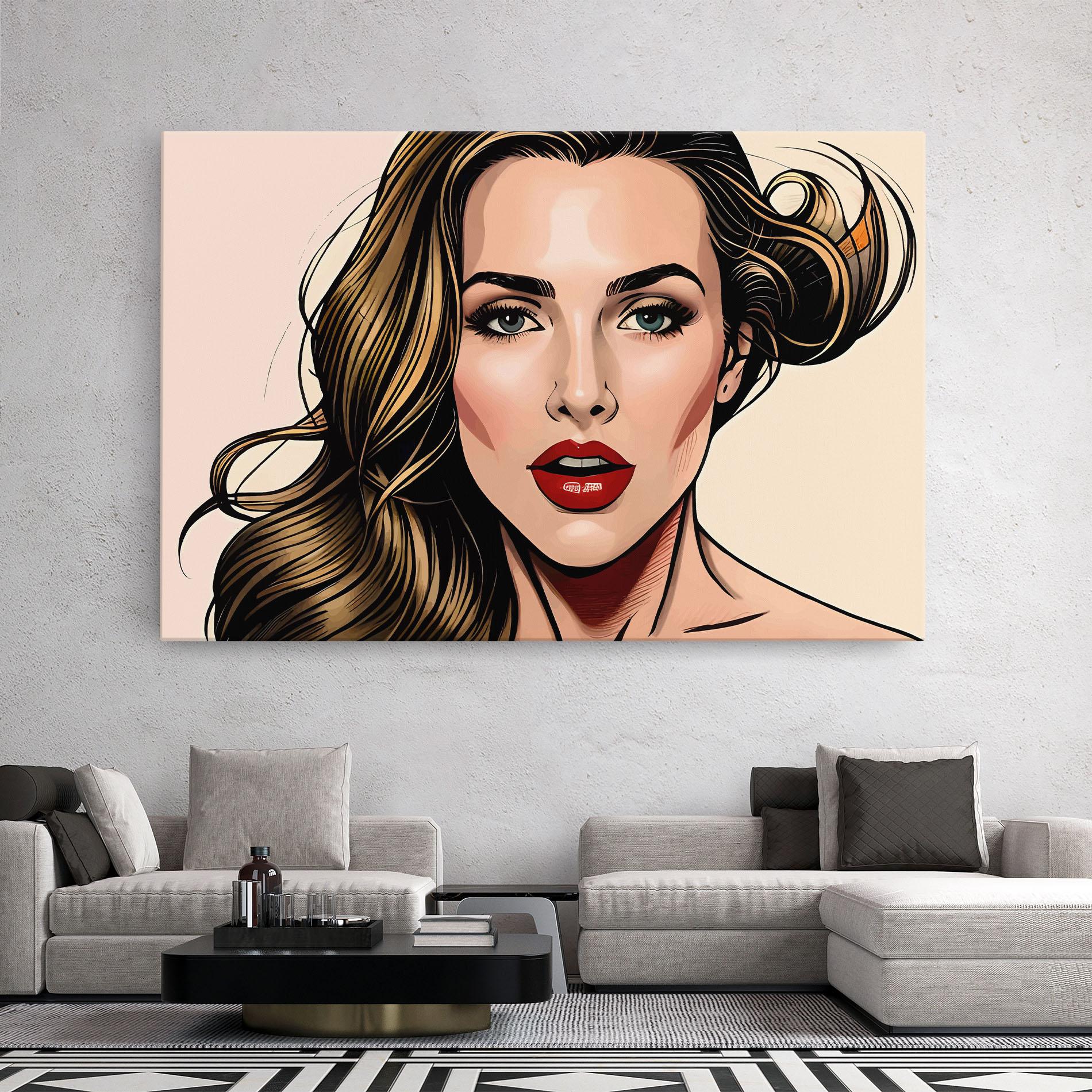 Leinwandbild Red Pop Lips mockup 2