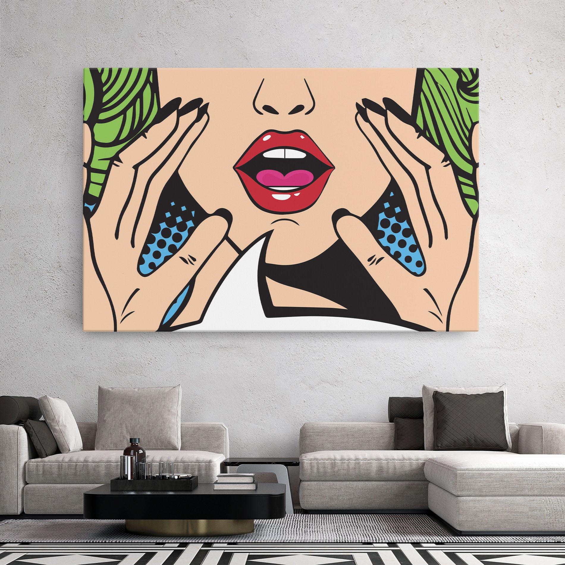 Leinwandbild Speaking Pop Art mockup 2