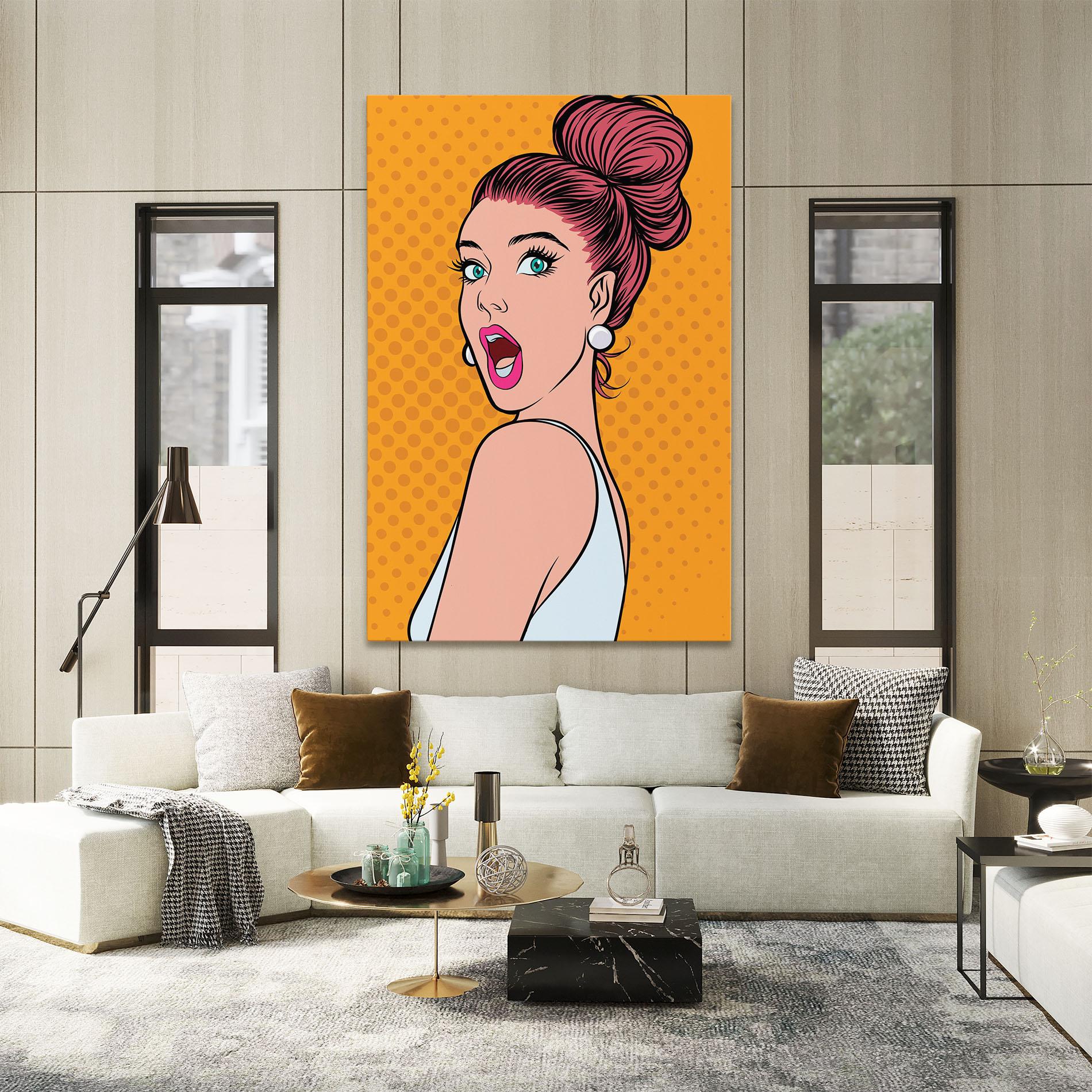 Leinwandbild Pop Comic Lady mockup 2