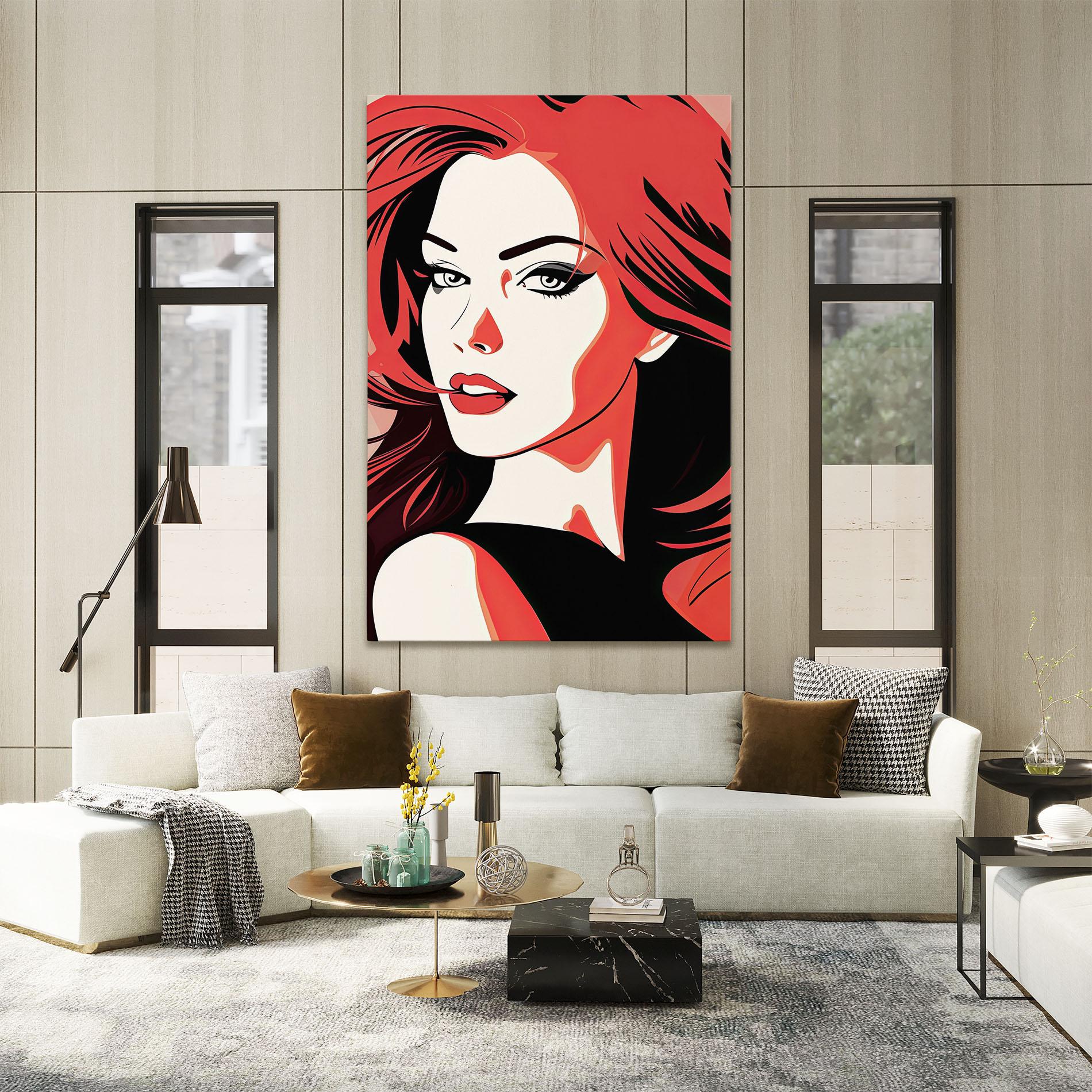 Leinwandbild Red Hair Pop Art mockup 2