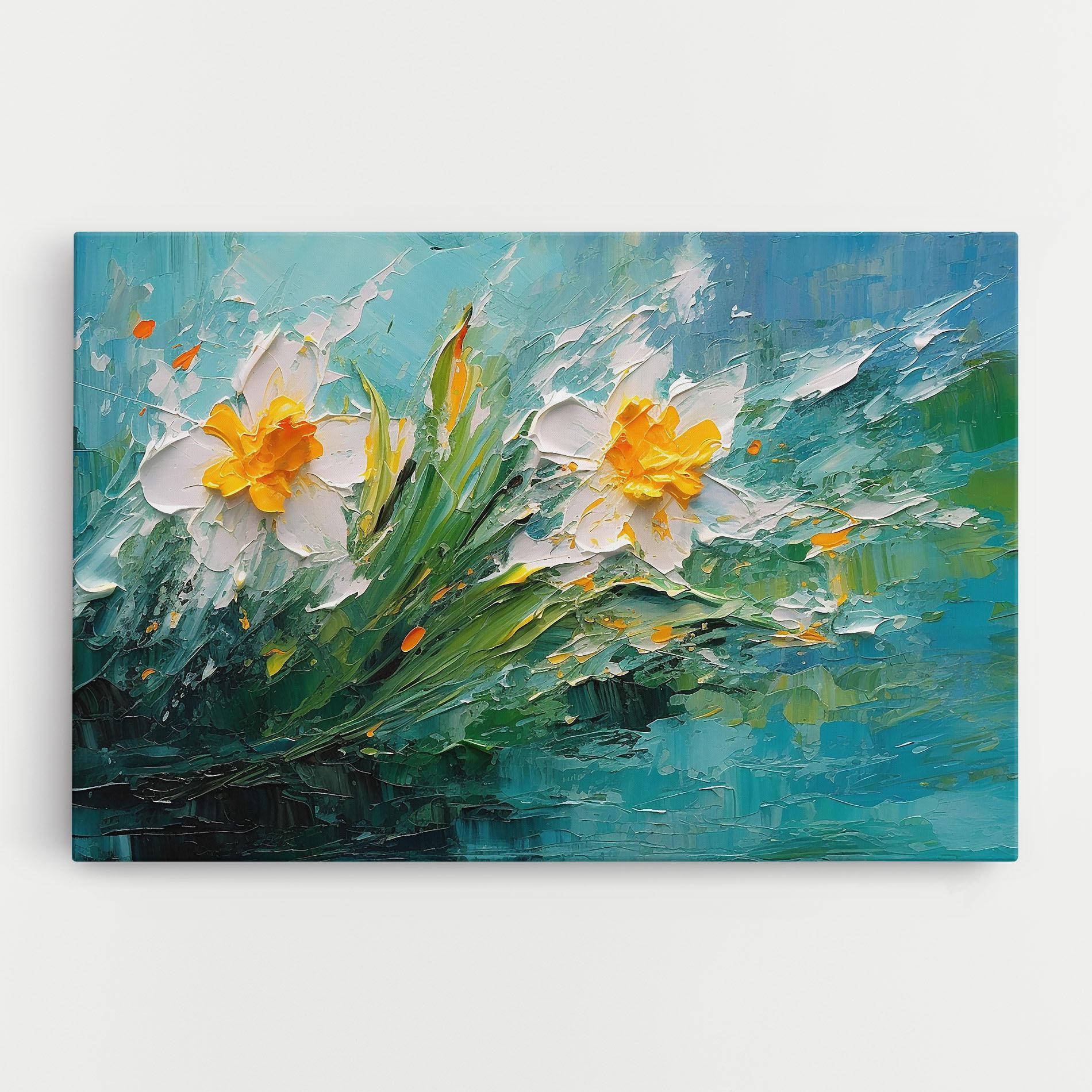 Leinwandbild Abstract Flower Painting mockup 0