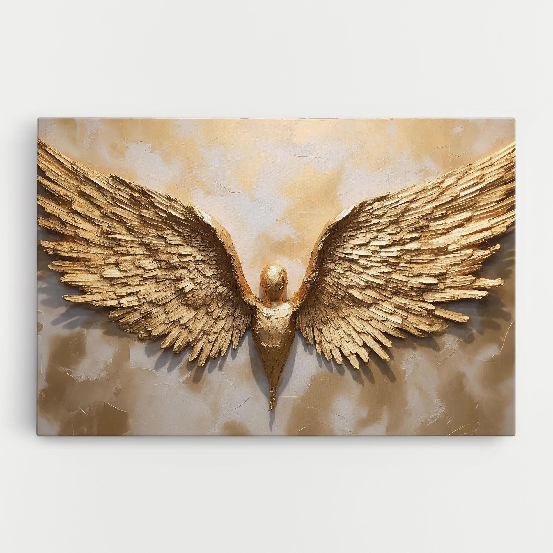 Leinwandbild Beautiful Gold Wings mockup 0