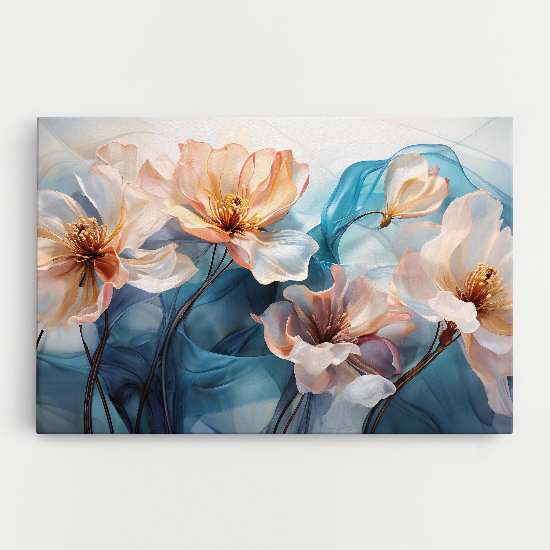 Leinwandbild Pink Flowers Floating mockup 0