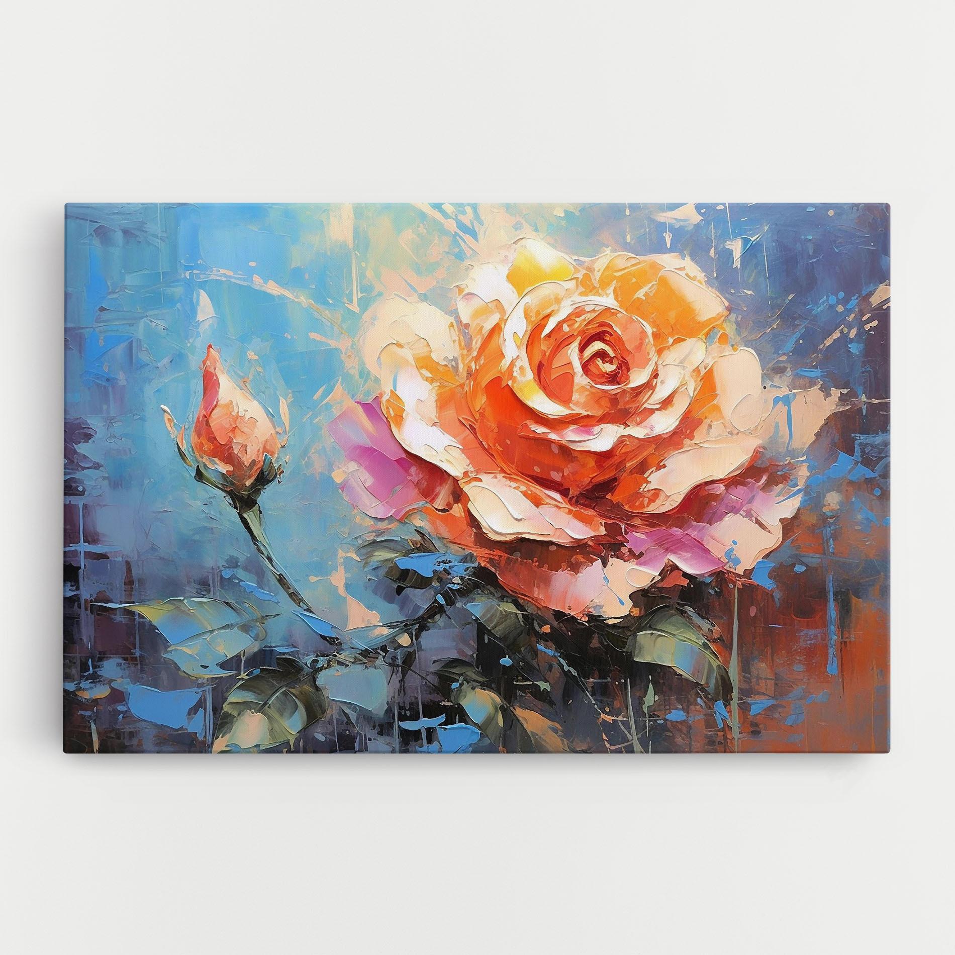 Leinwandbild Pretty Pink Rose Art mockup 0