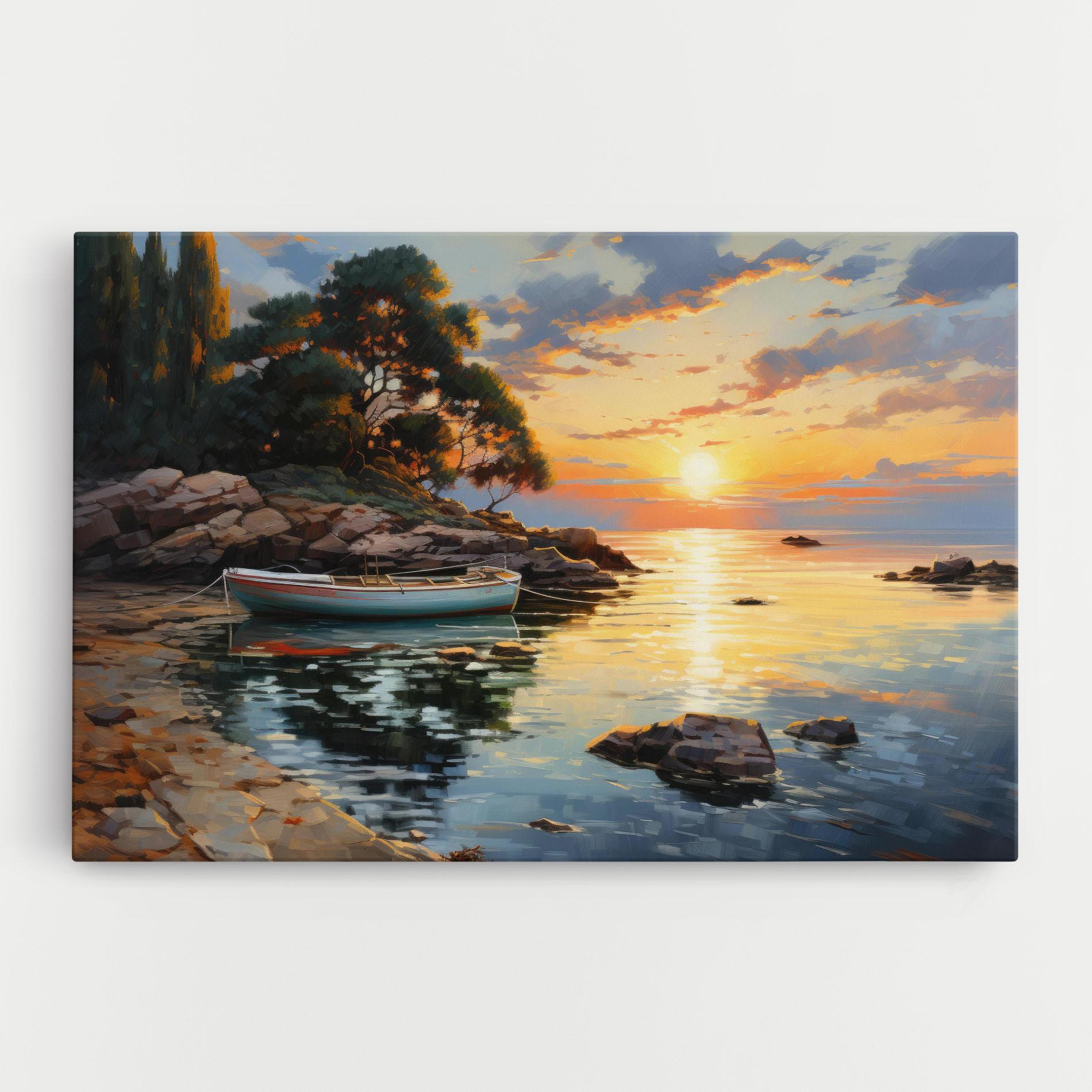 Leinwandbild Sunset Sea Art mockup 0