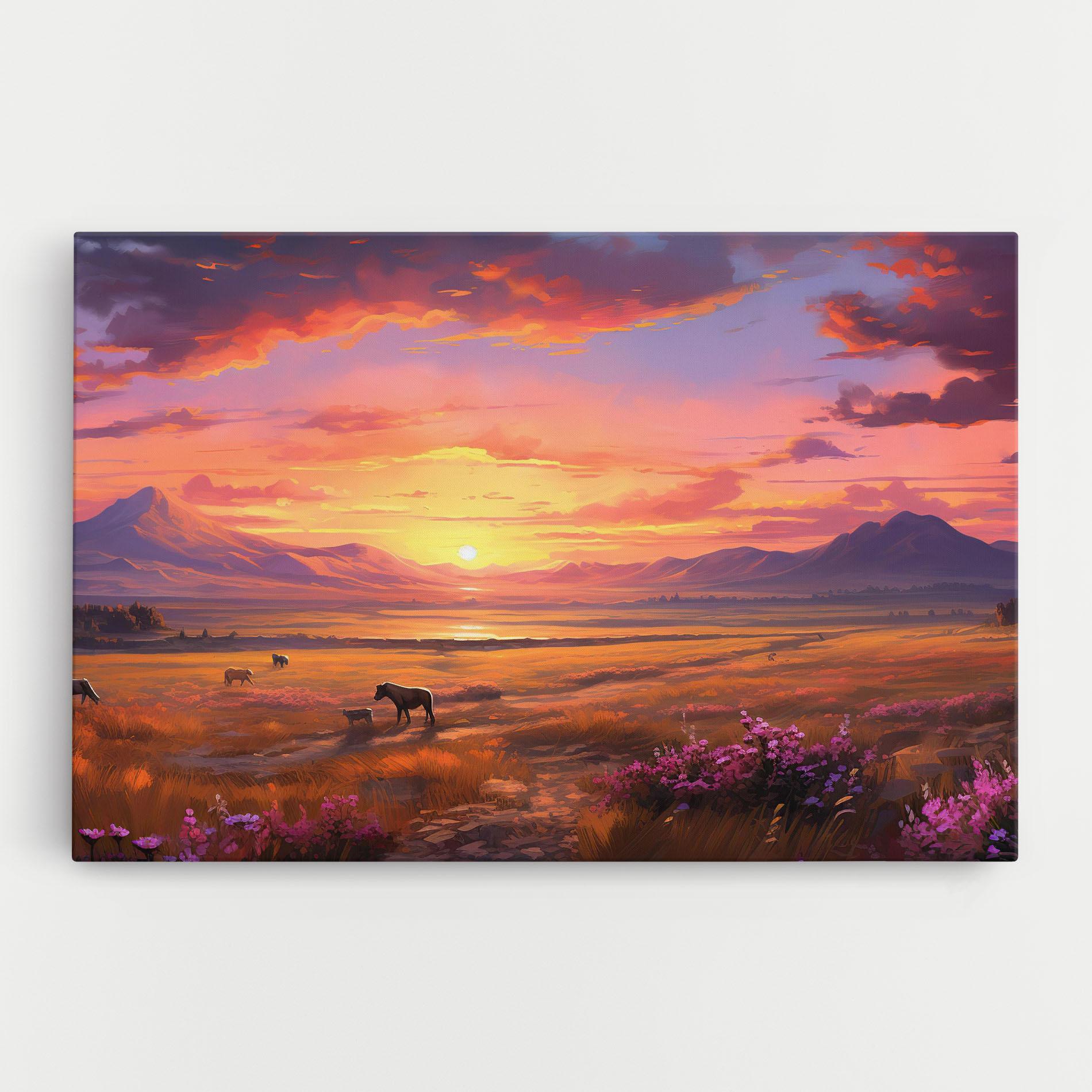 Leinwandbild Wild Horses Art mockup 0