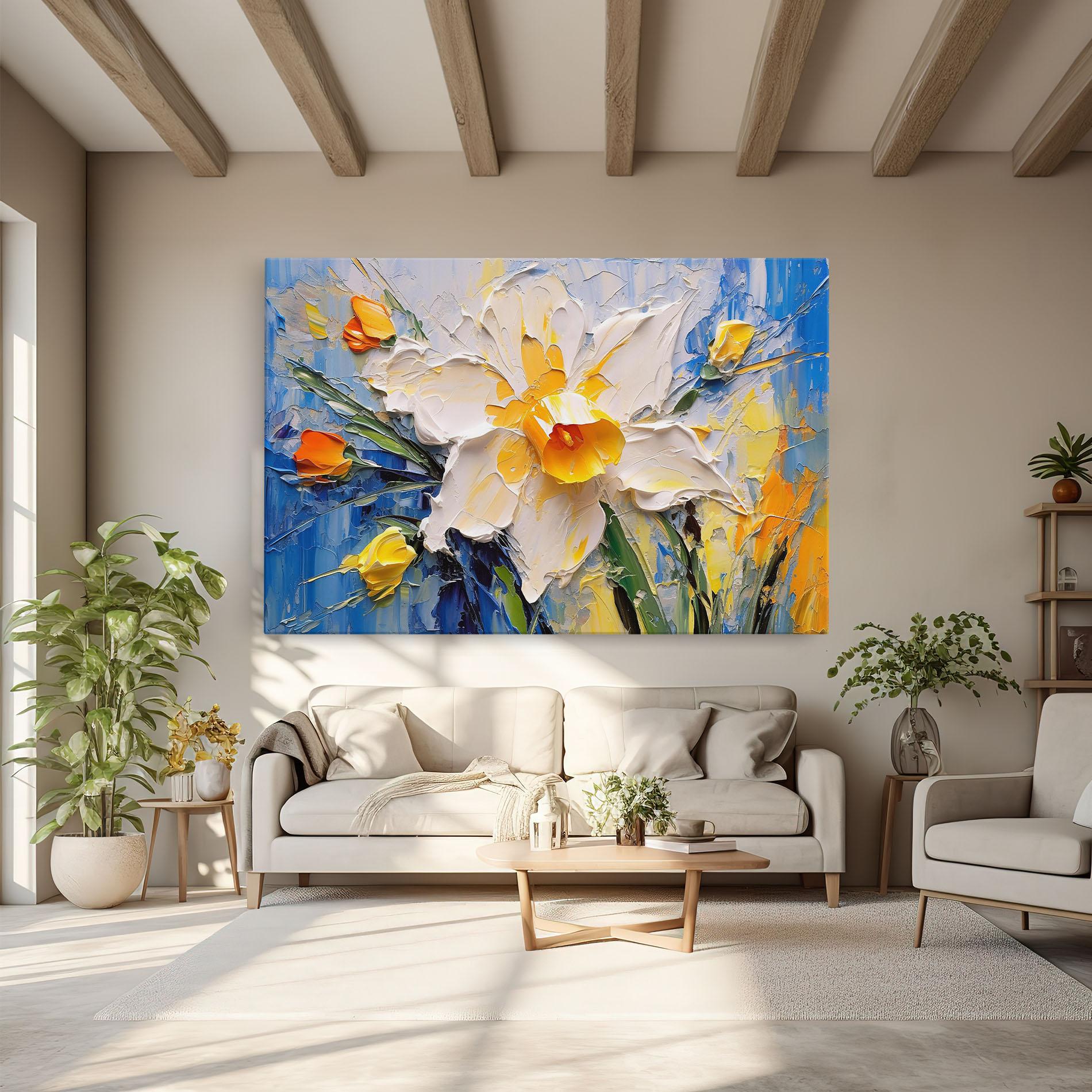 Leinwandbild Abstract Flower Art mockup 6