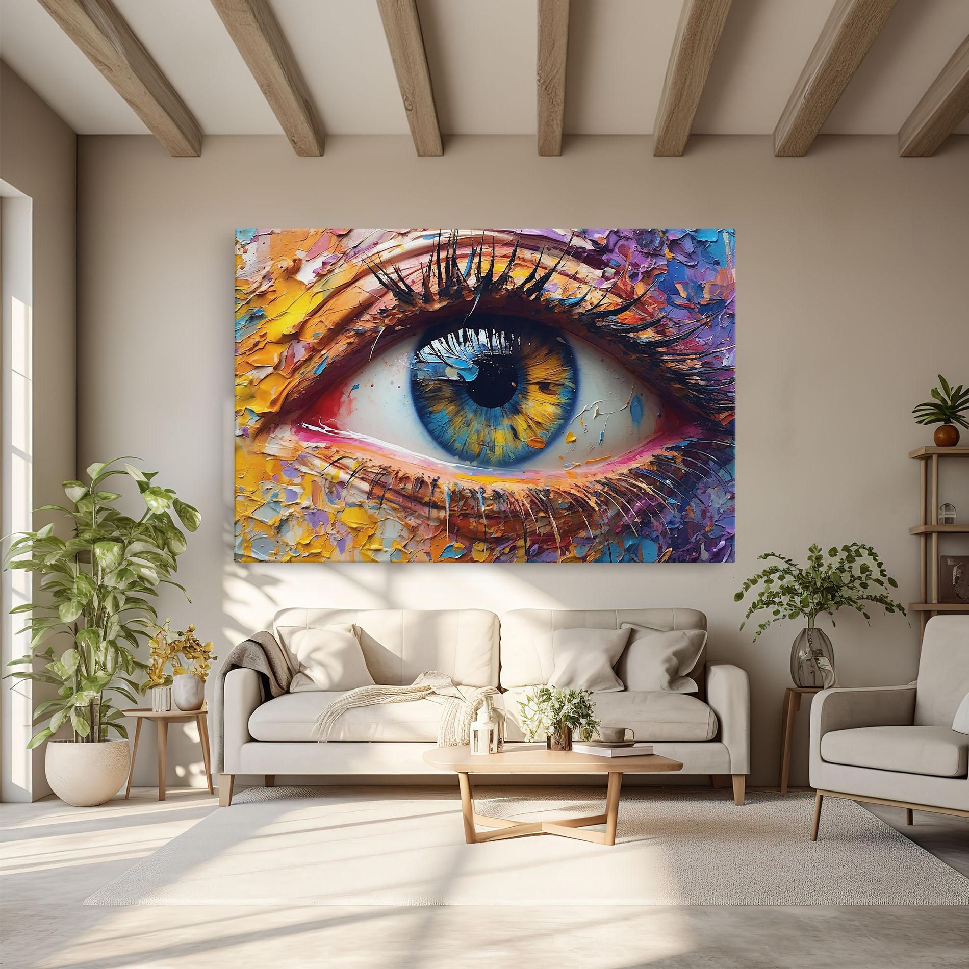 Leinwandbild Blue Eyes Art mockup 6