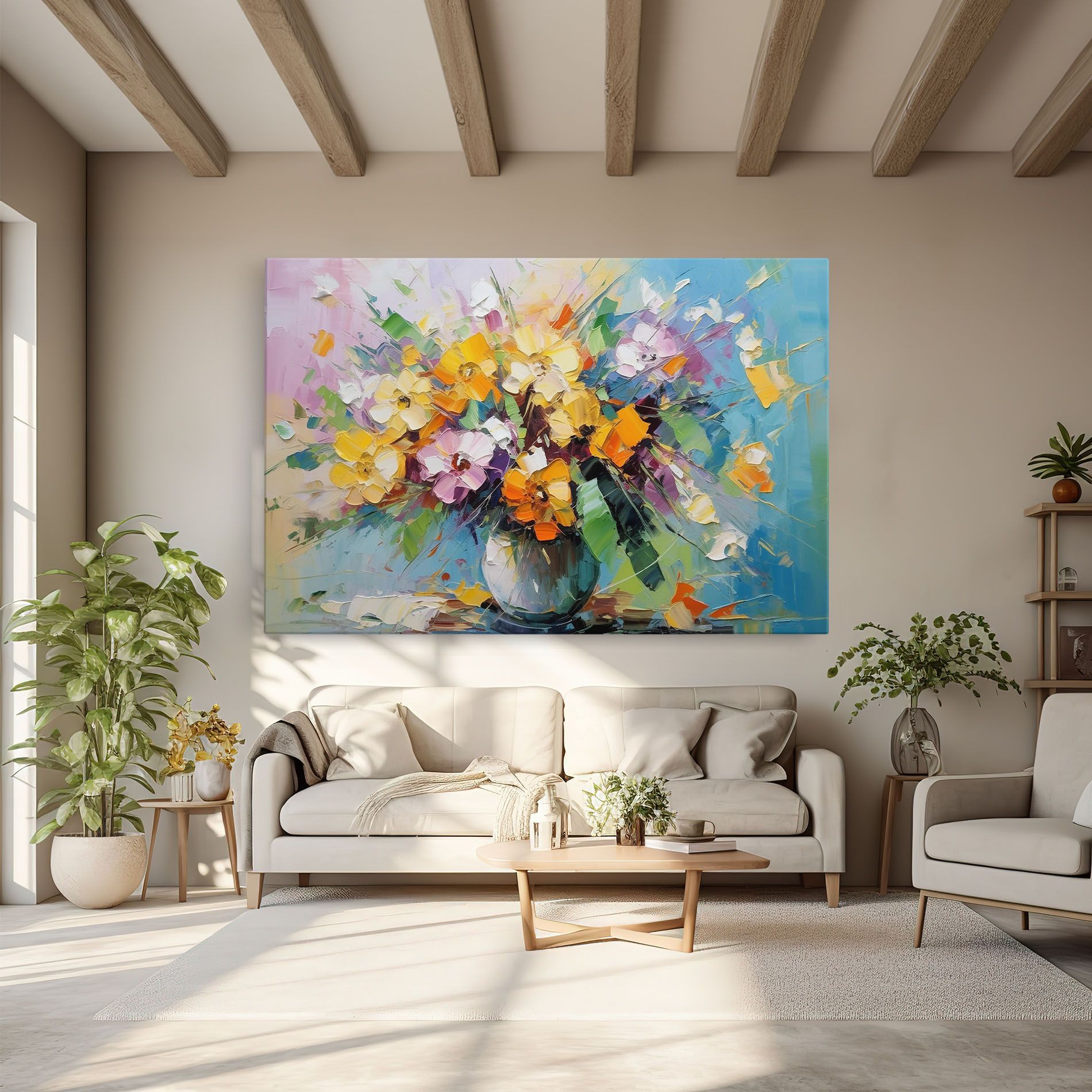 Colorfull Flowers Painting mockup 6