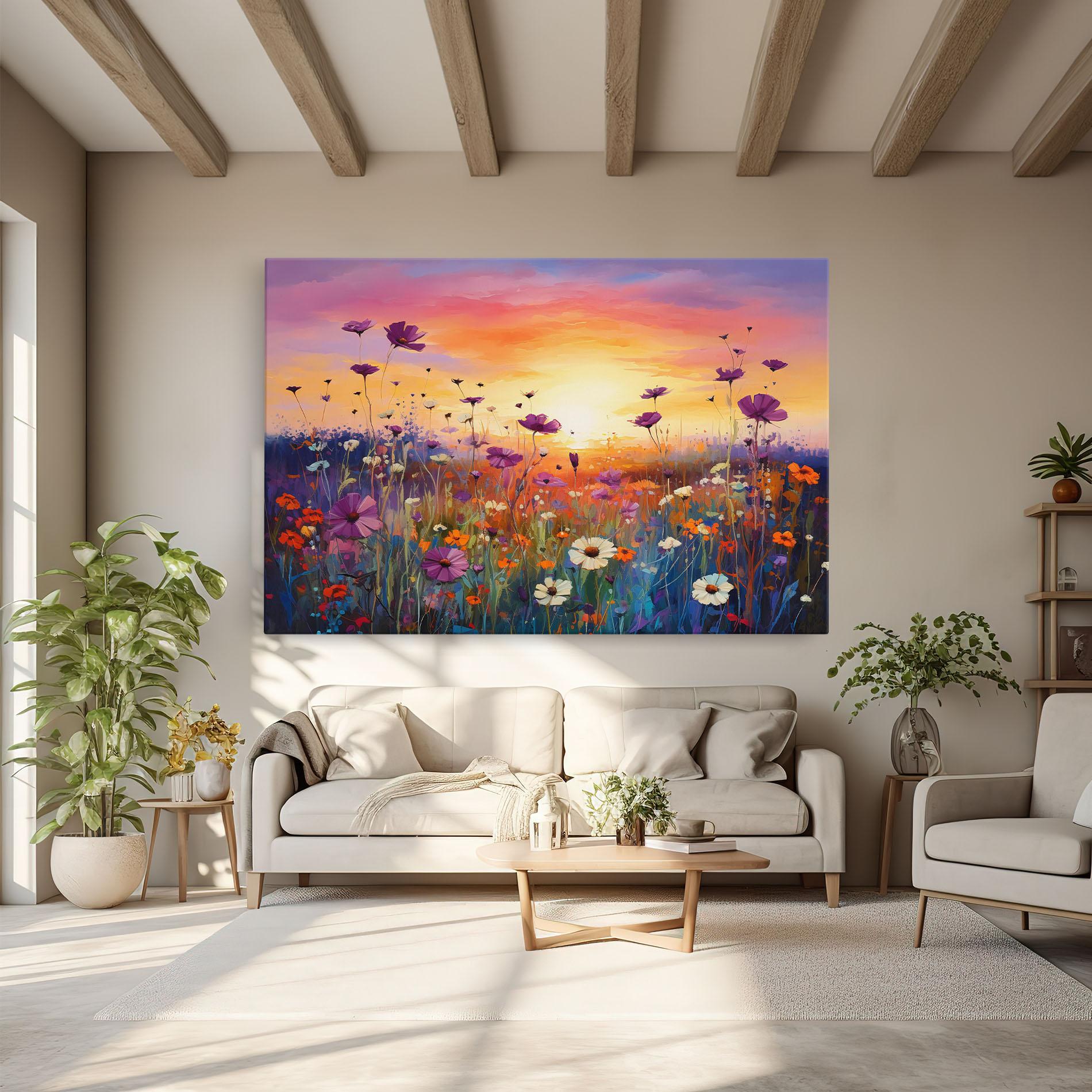 Leinwandbild Dreamy Field Flowers mockup 6