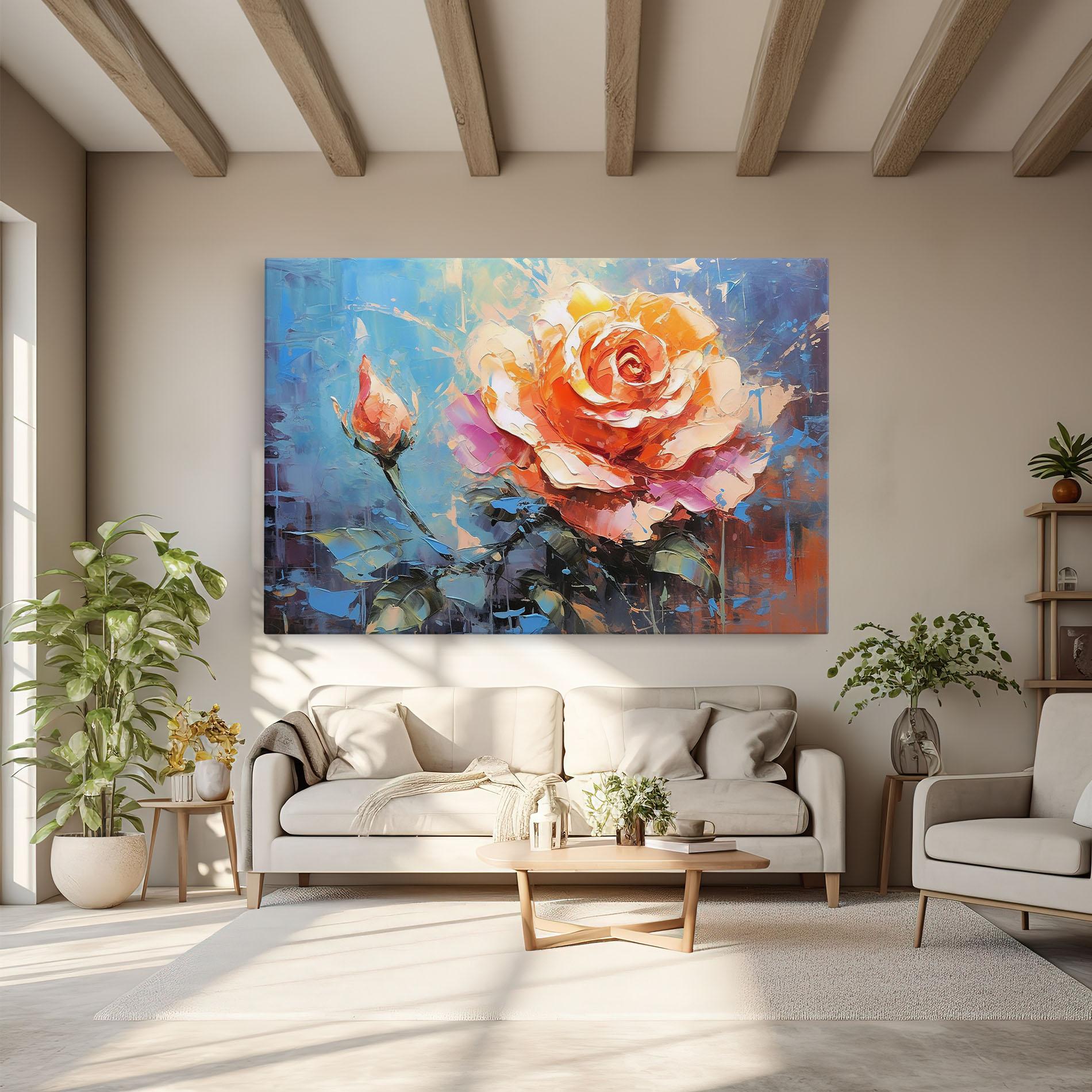 Leinwandbild Pretty Pink Rose Art mockup 6