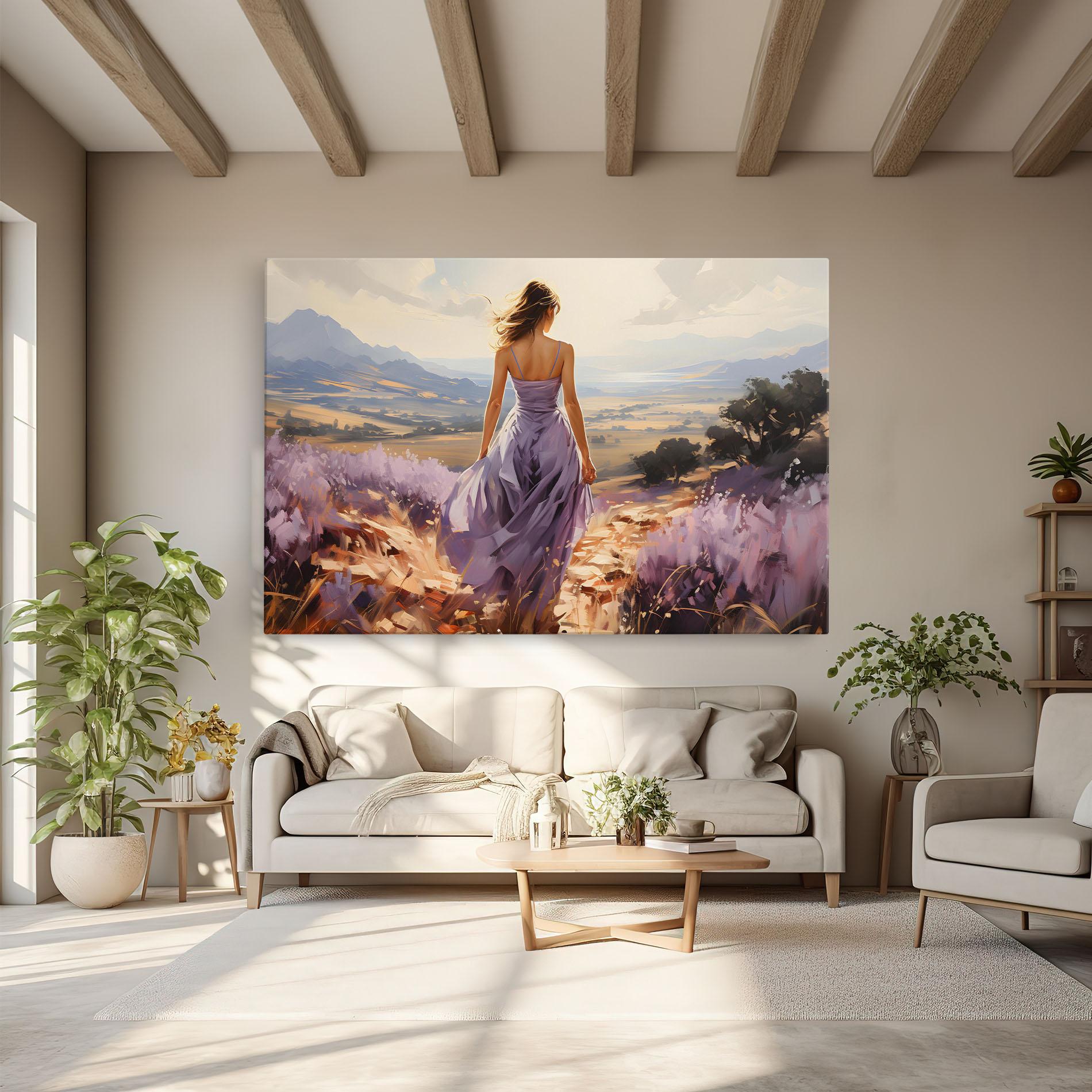 Leinwandbild Purple Dress Woman mockup 6