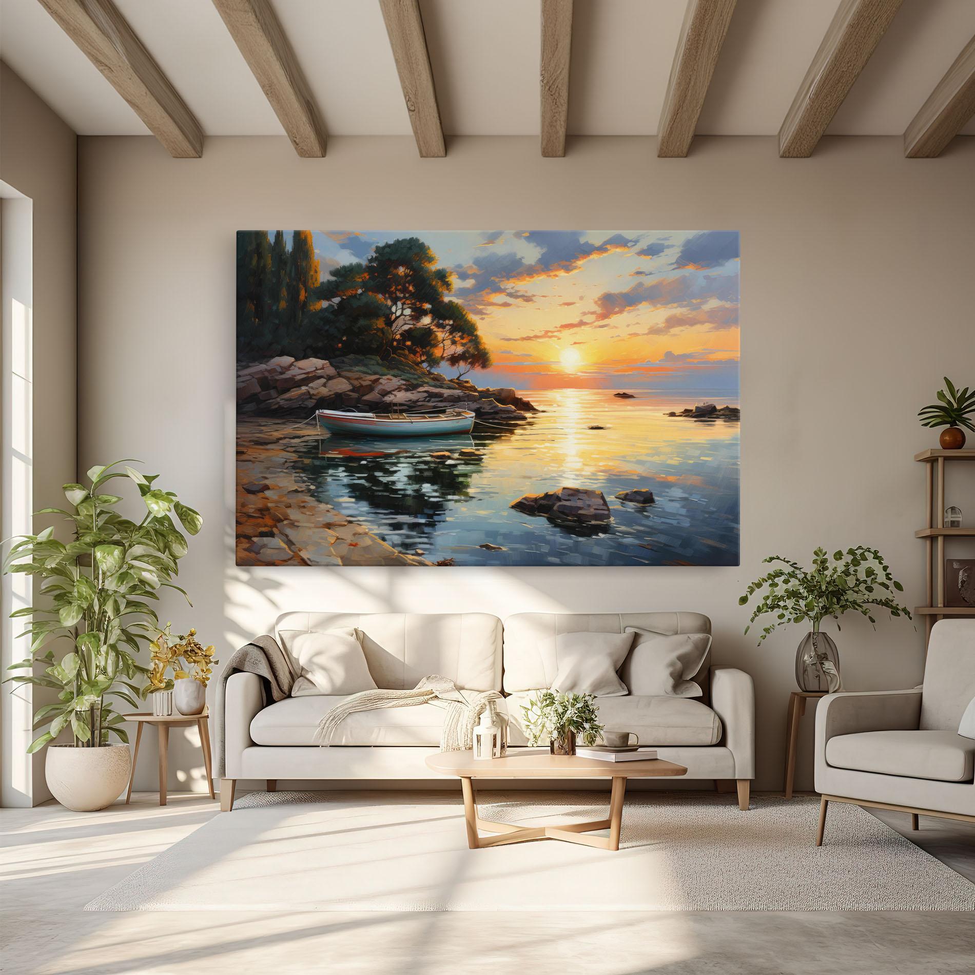 Leinwandbild Sunset Sea Art mockup 6
