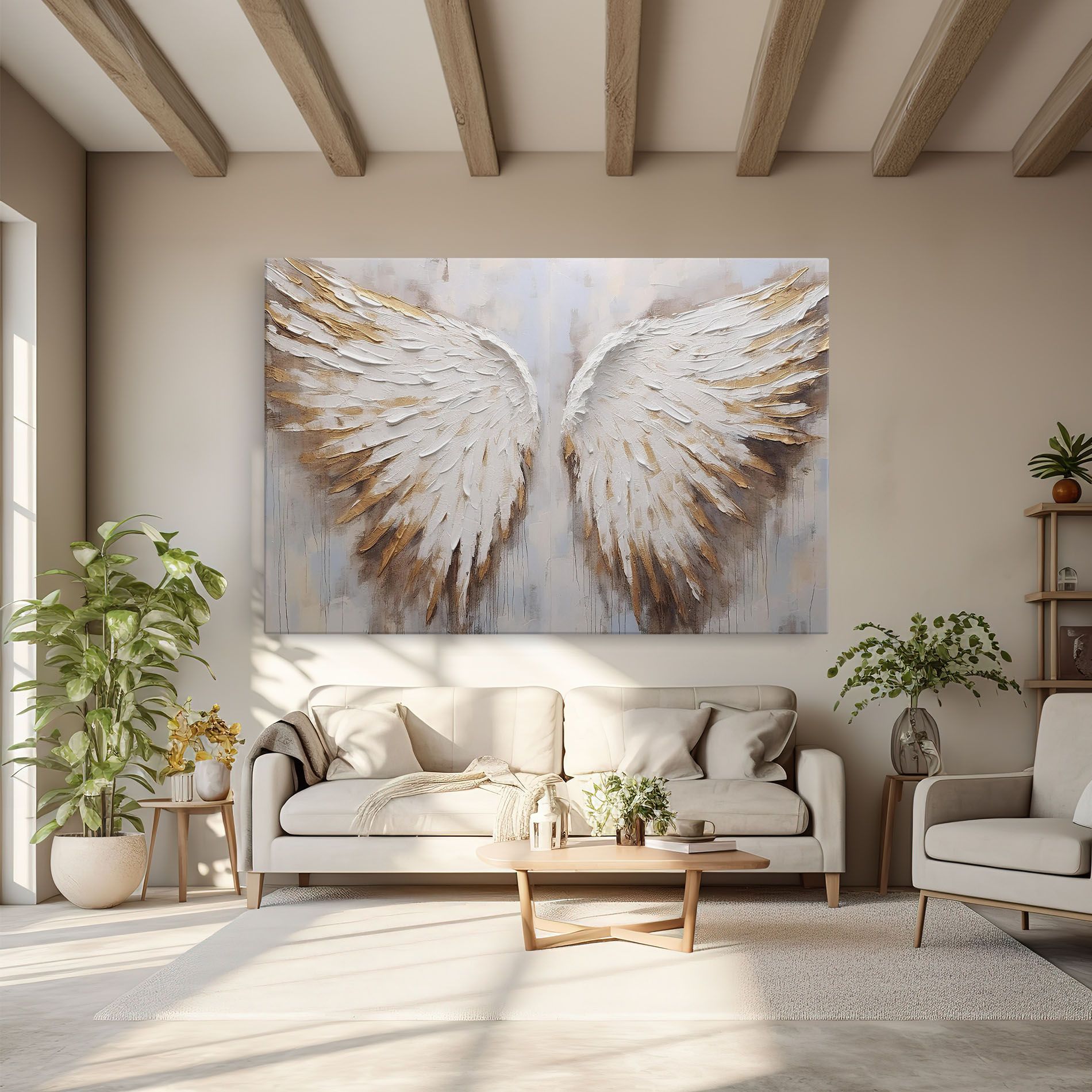 Leinwandbild White Angel Wings