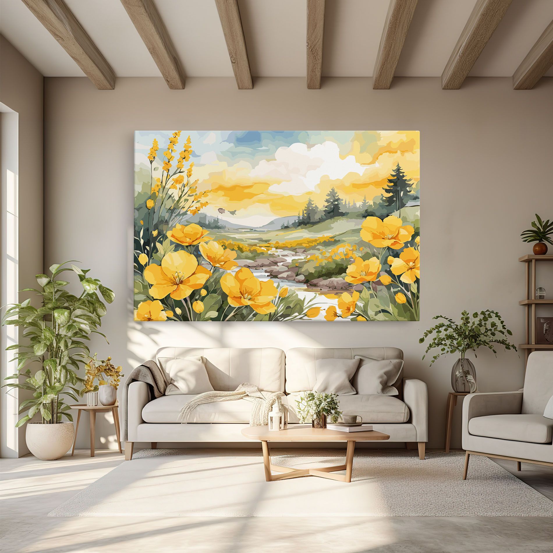 Yellow View Flower mockup 6