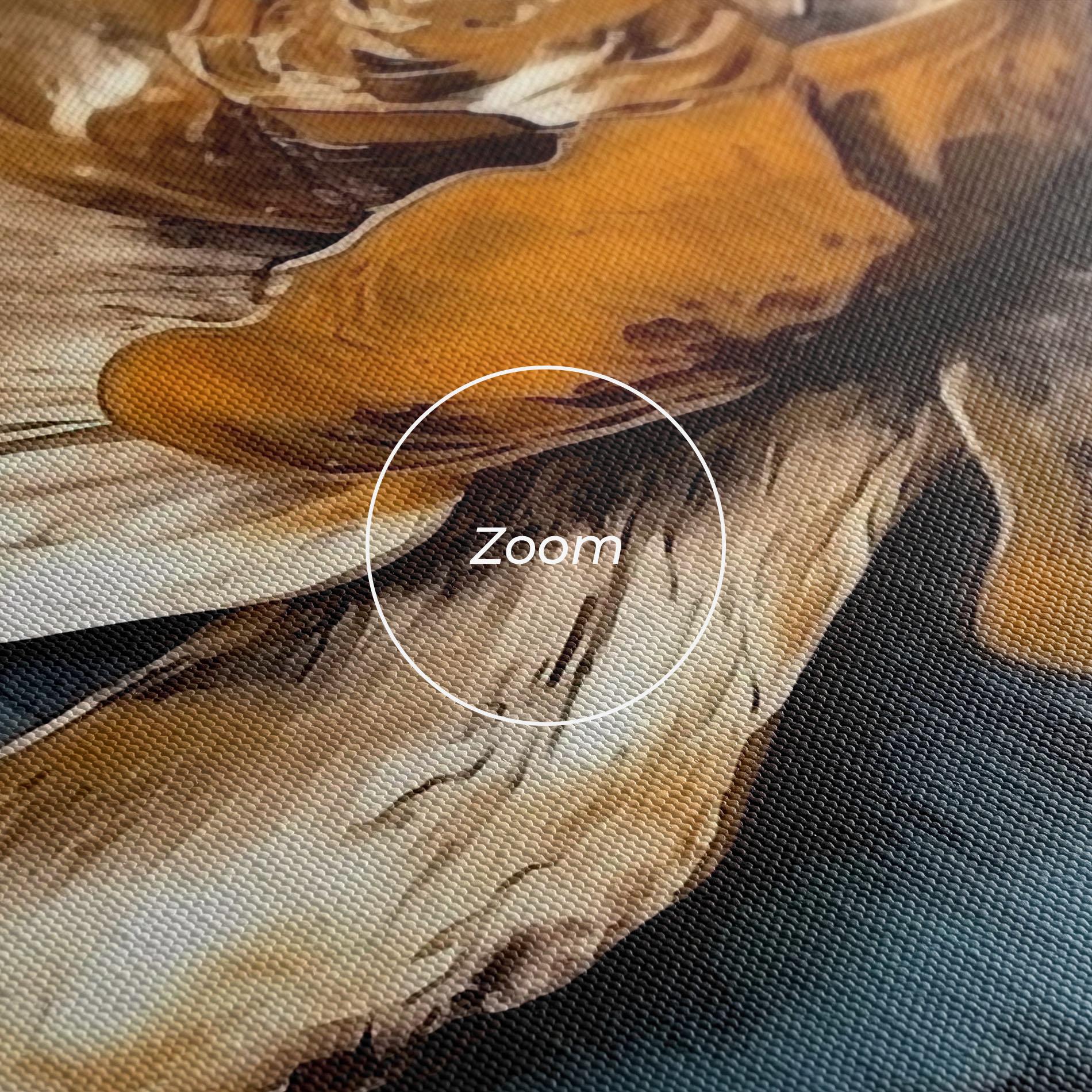 Leinwandbild Golden Rose On Blue mockup 3