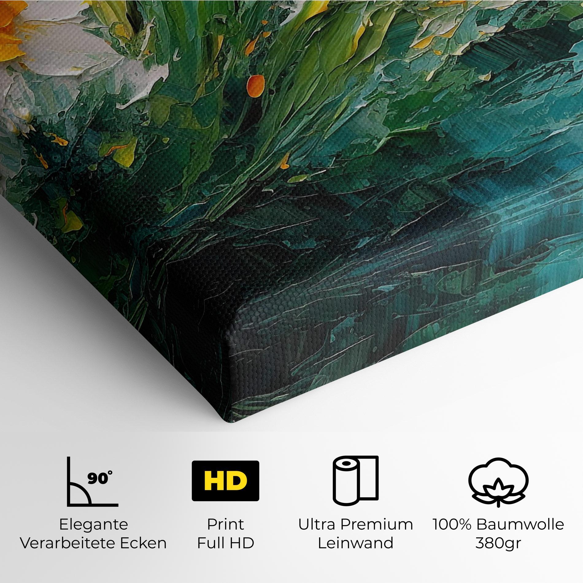 Leinwandbild Abstract Flower Painting mockup 4