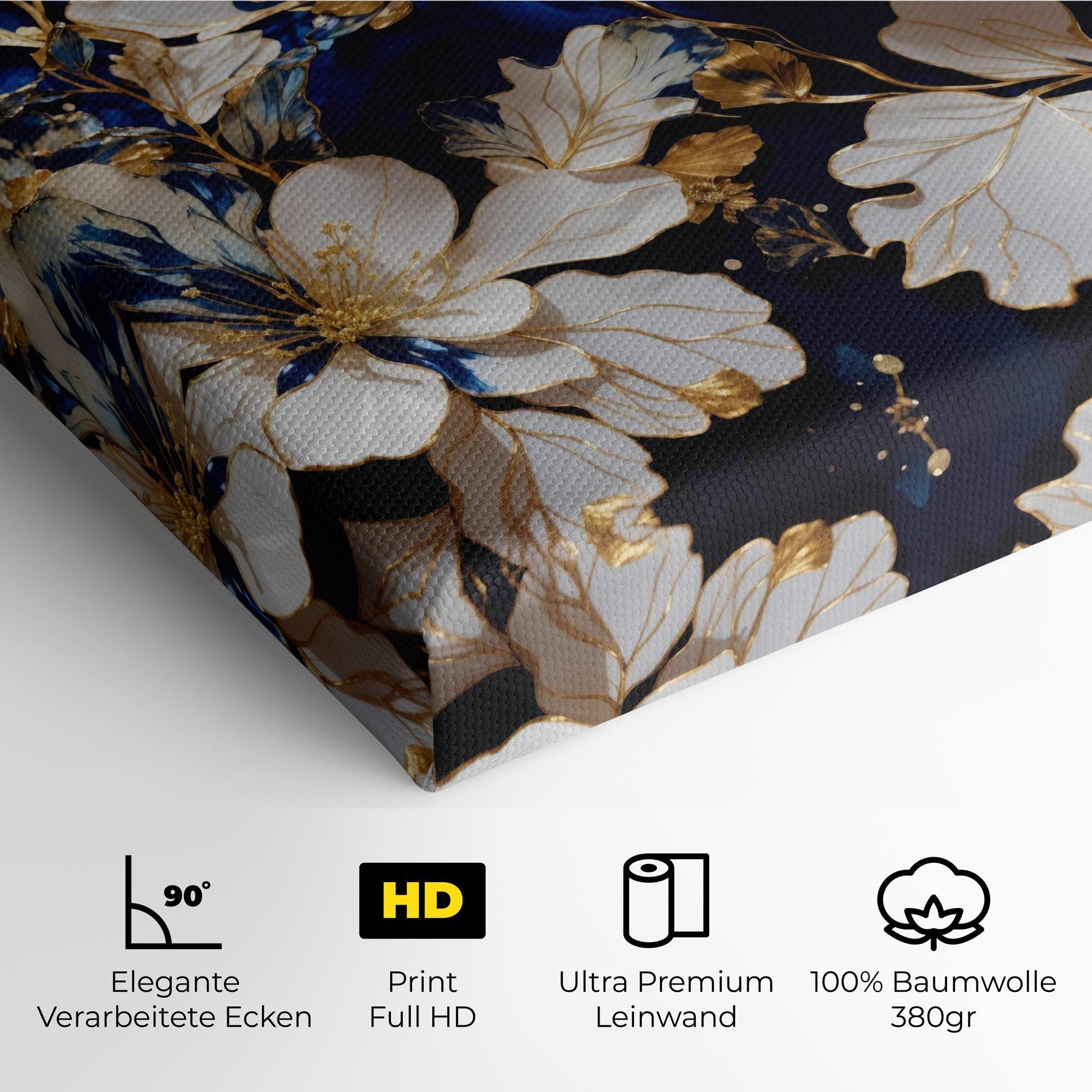 Leinwandbild Beautiful Golden White Rose mockup 4
