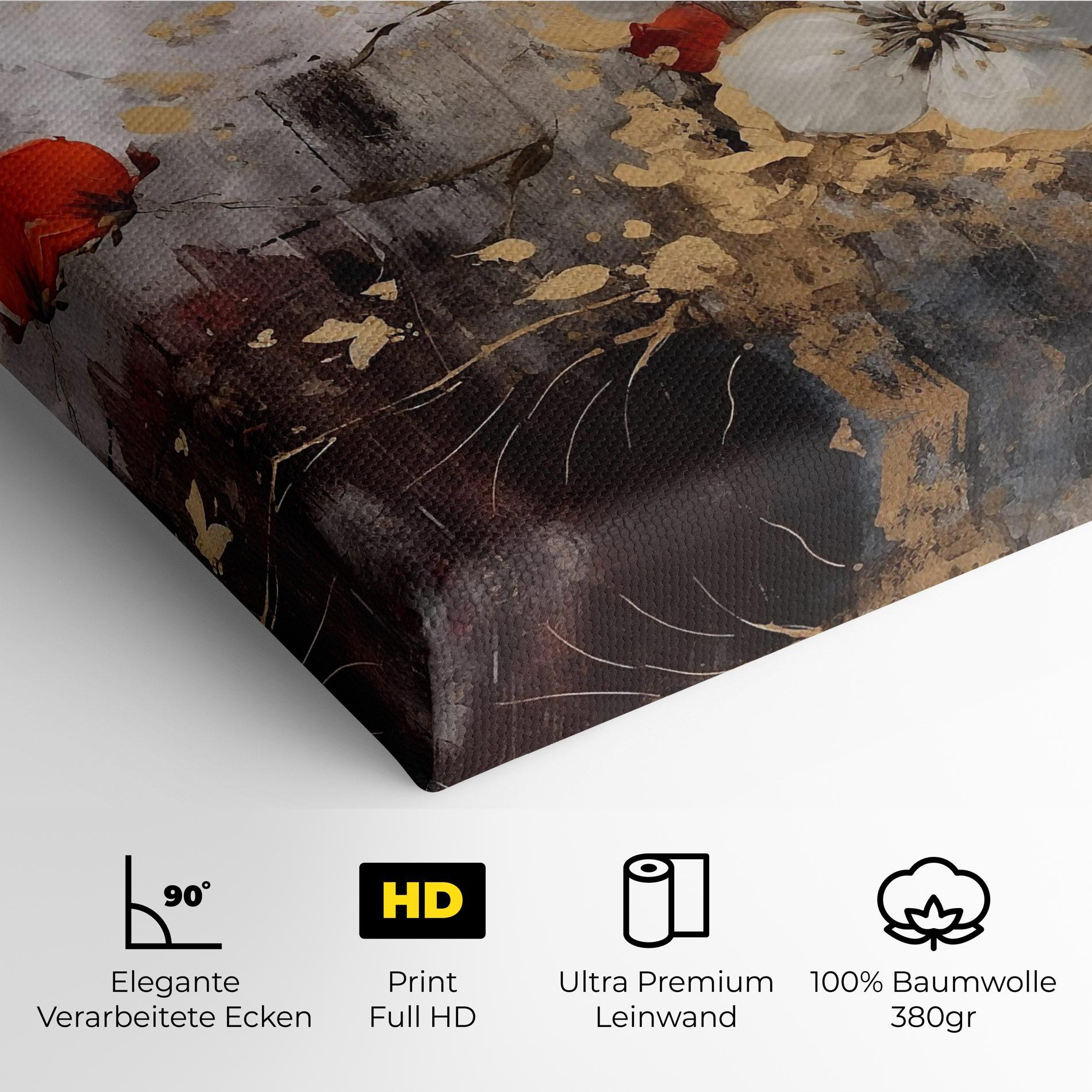 Leinwandbild Red Poppy Painting mockup 4