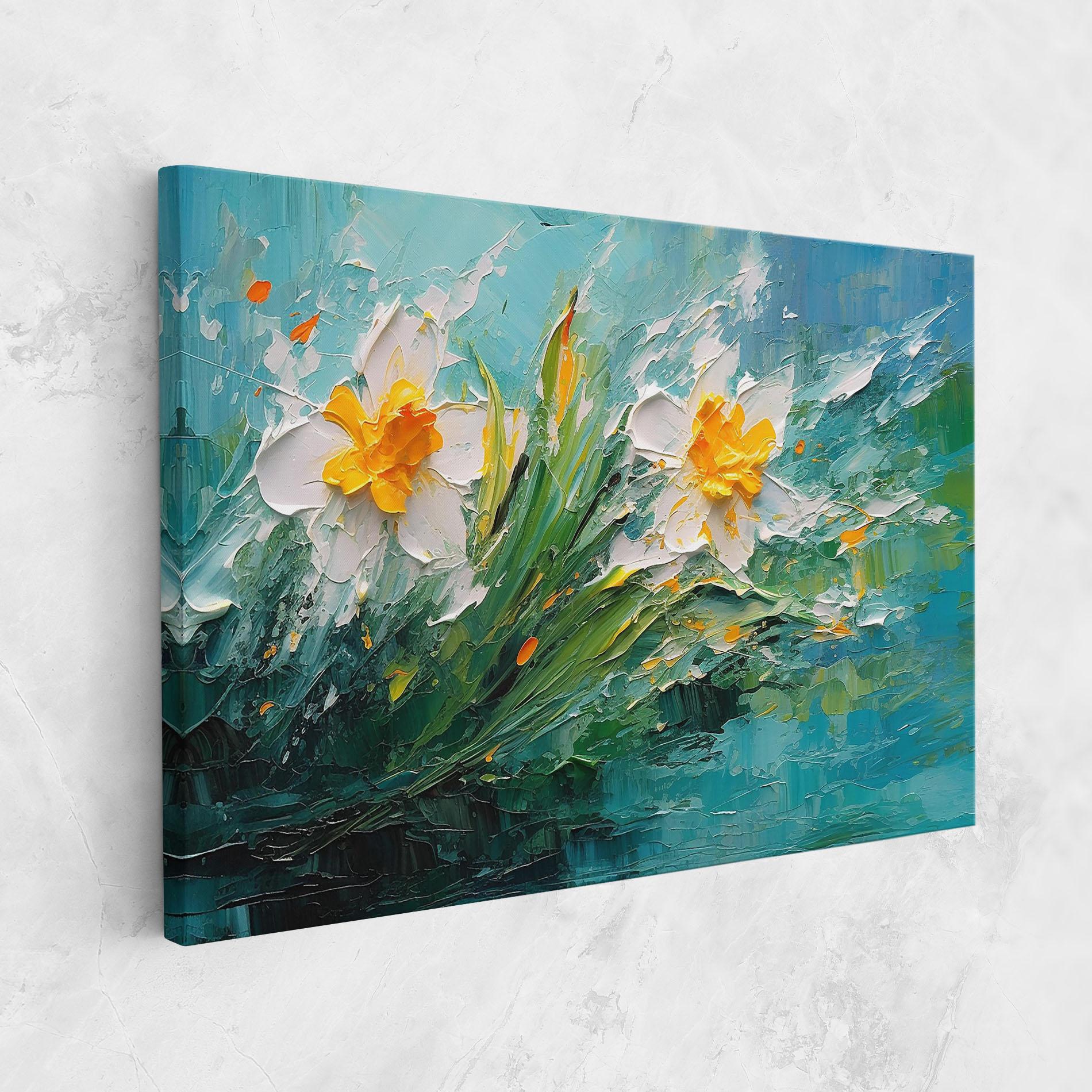 Leinwandbild Abstract Flower Painting mockup 1