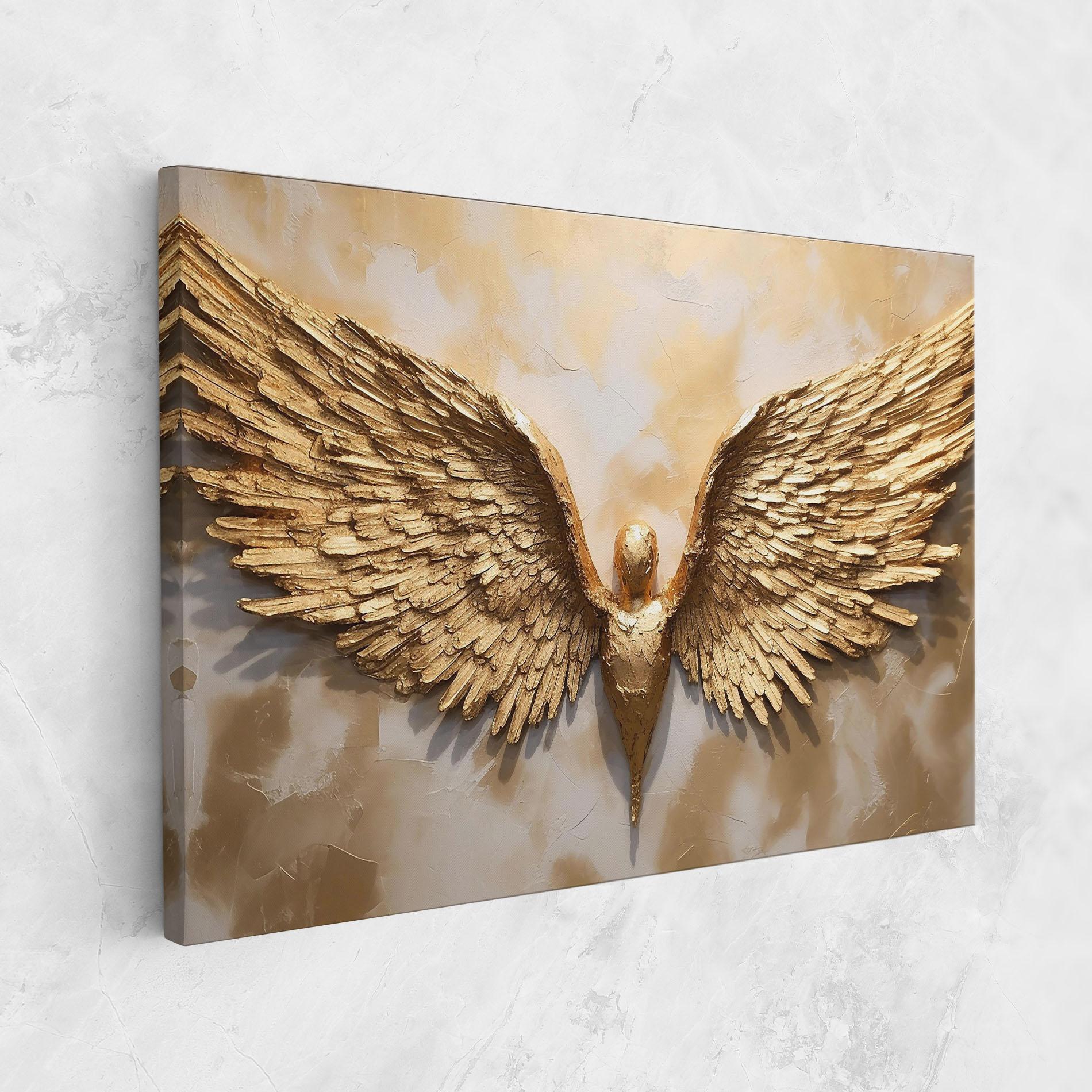 Leinwandbild Beautiful Gold Wings mockup 1