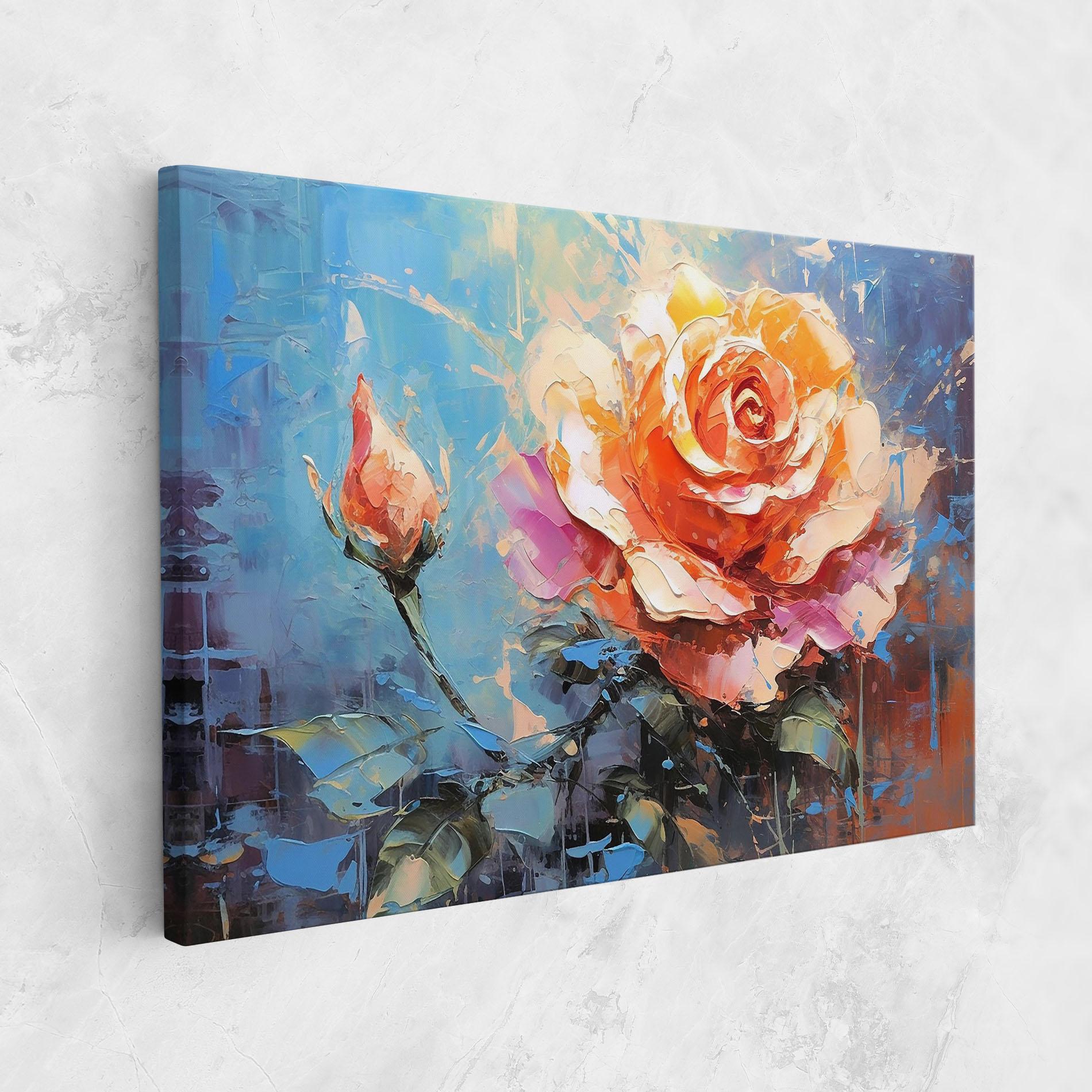 Leinwandbild Pretty Pink Rose Art mockup 1