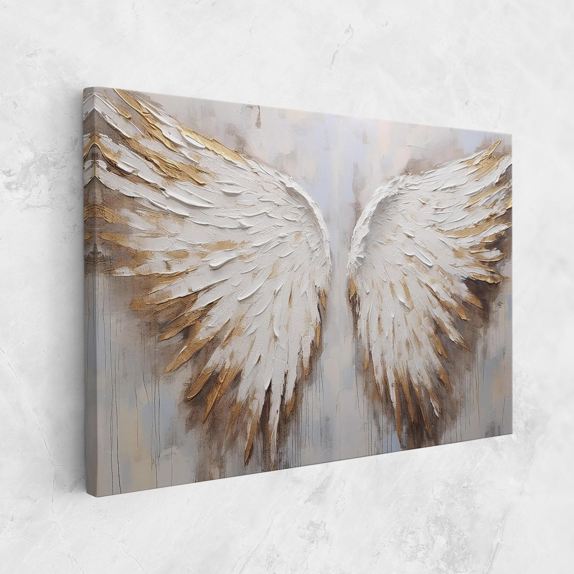 Leinwandbild White Angel Wings mockup 1