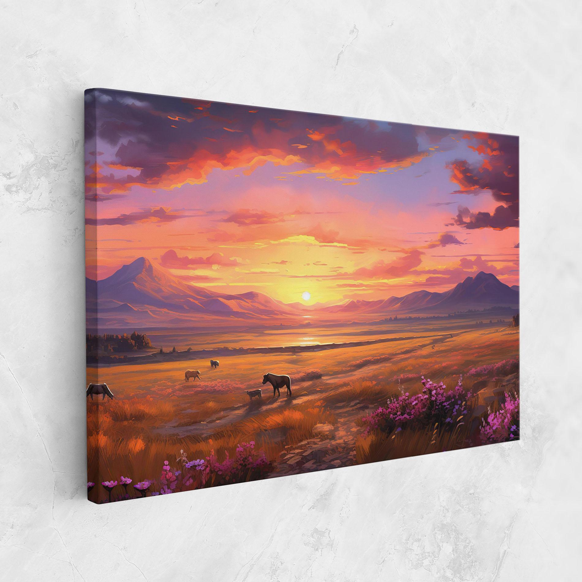 Leinwandbild Wild Horses Art mockup 1