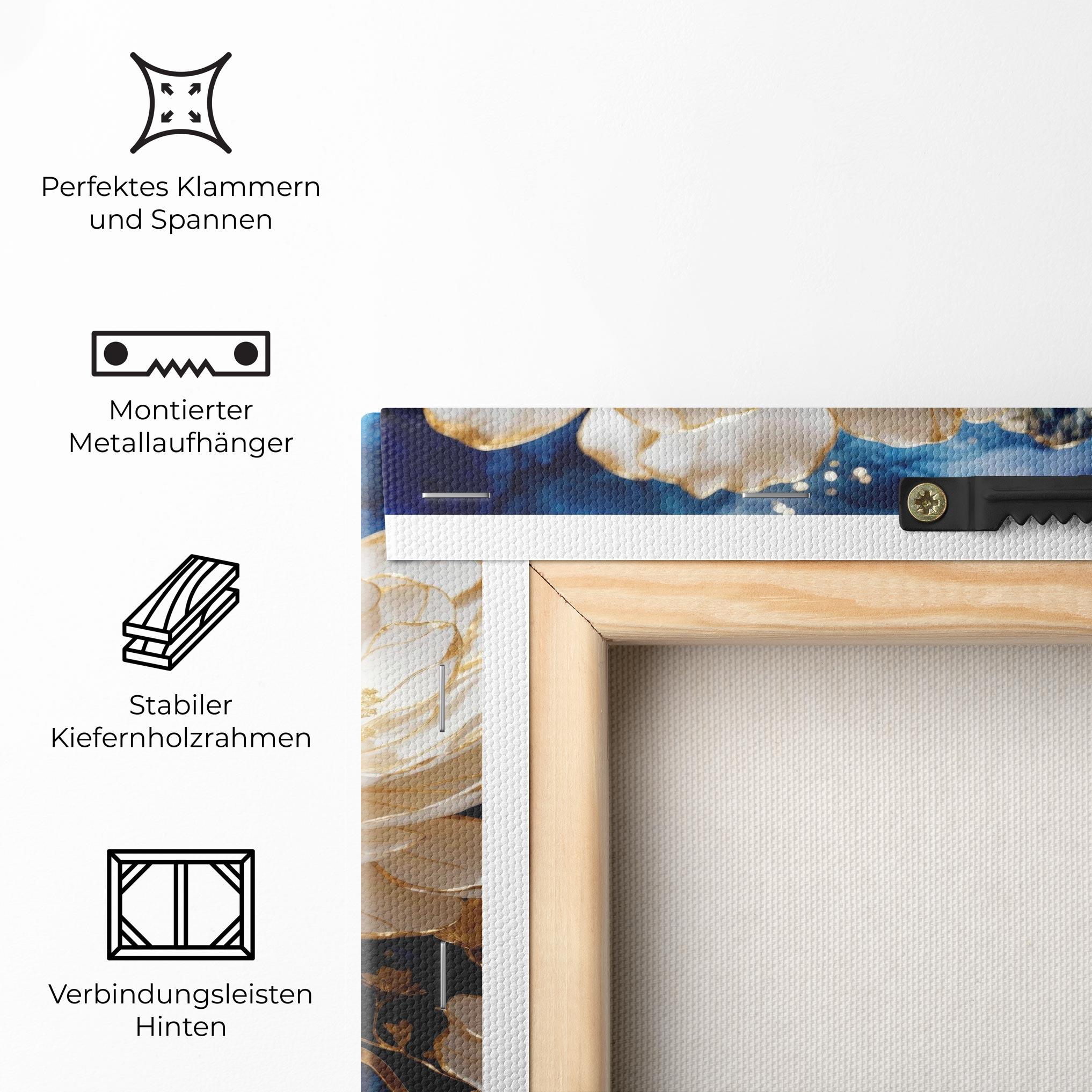 Leinwandbild Beautiful Golden White Rose mockup 5