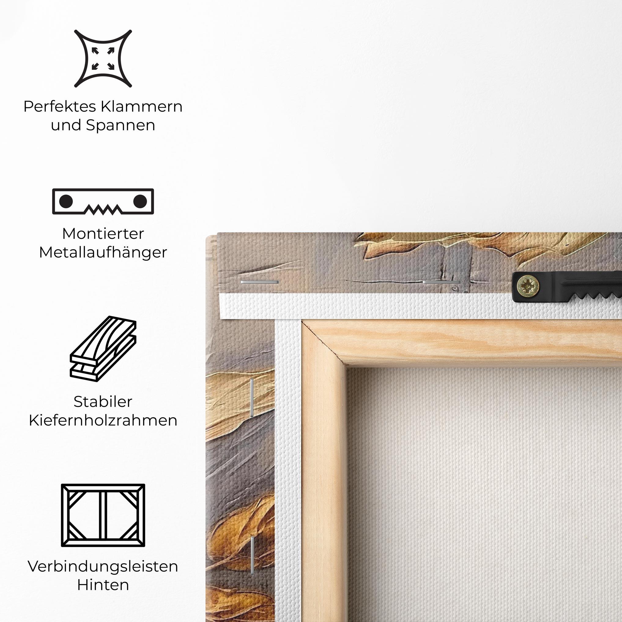 Leinwandbild Cream Rose On Blue mockup 5