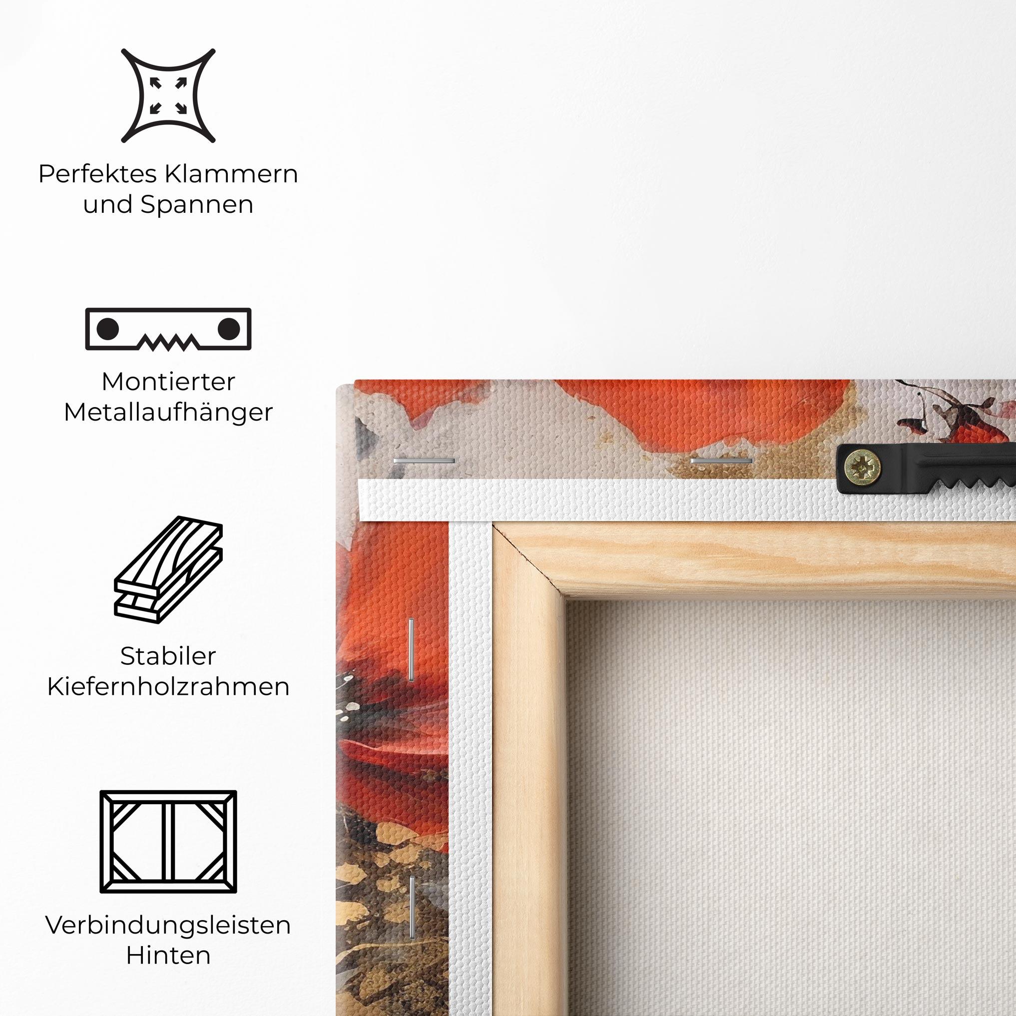 Leinwandbild Red Poppy Painting mockup 5