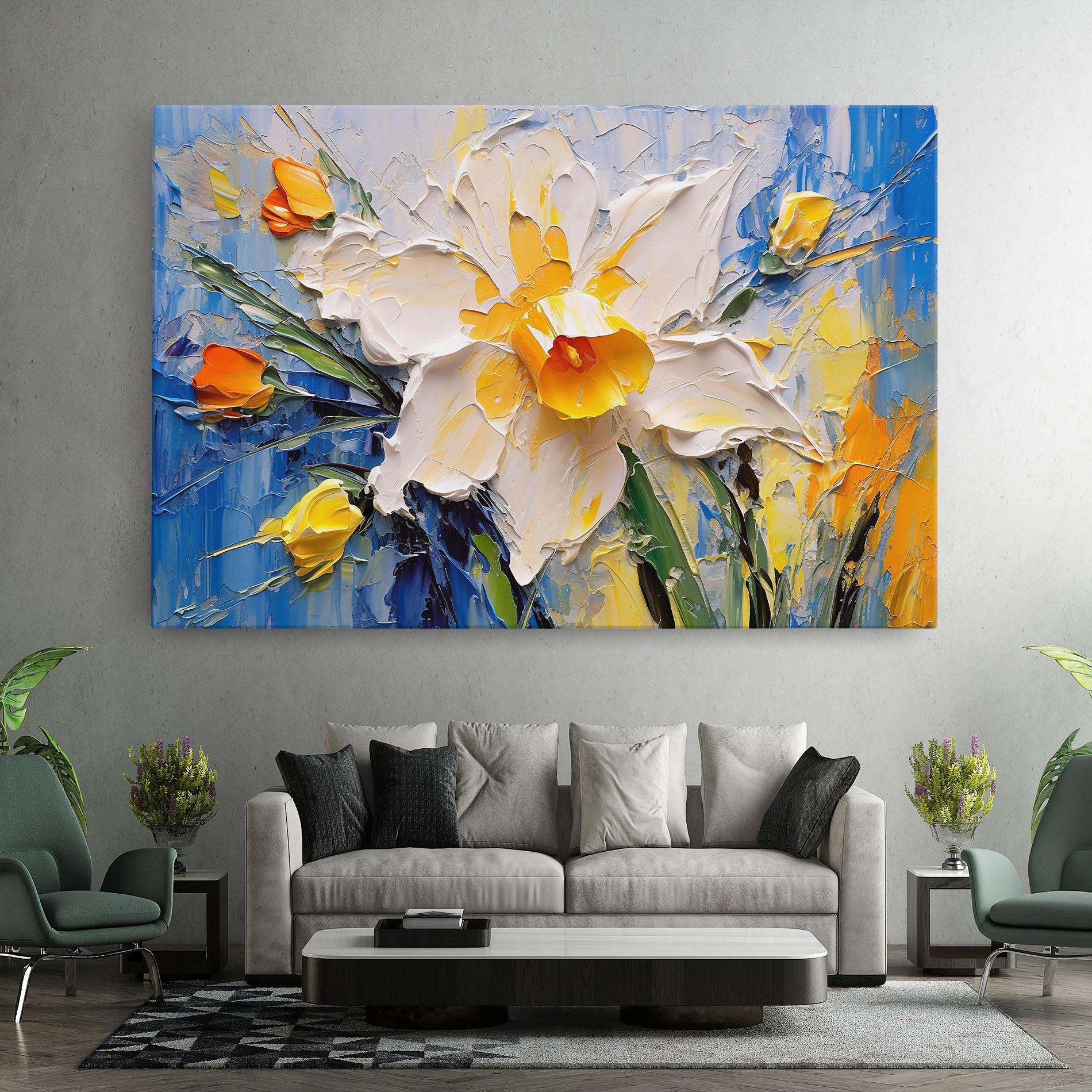 Leinwandbild Abstract Flower Art mockup 7