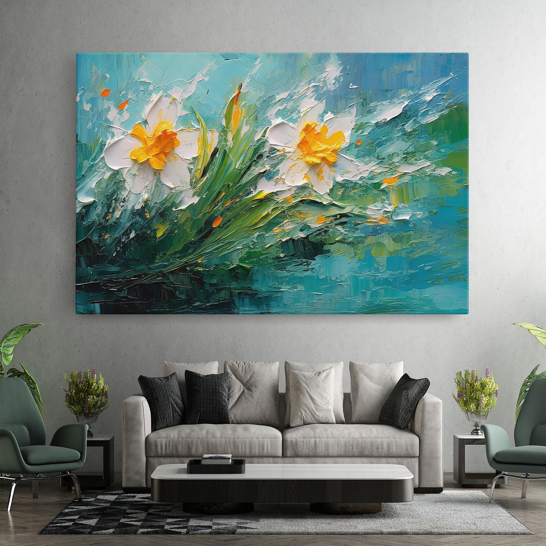 Leinwandbild Abstract Flower Painting mockup 7