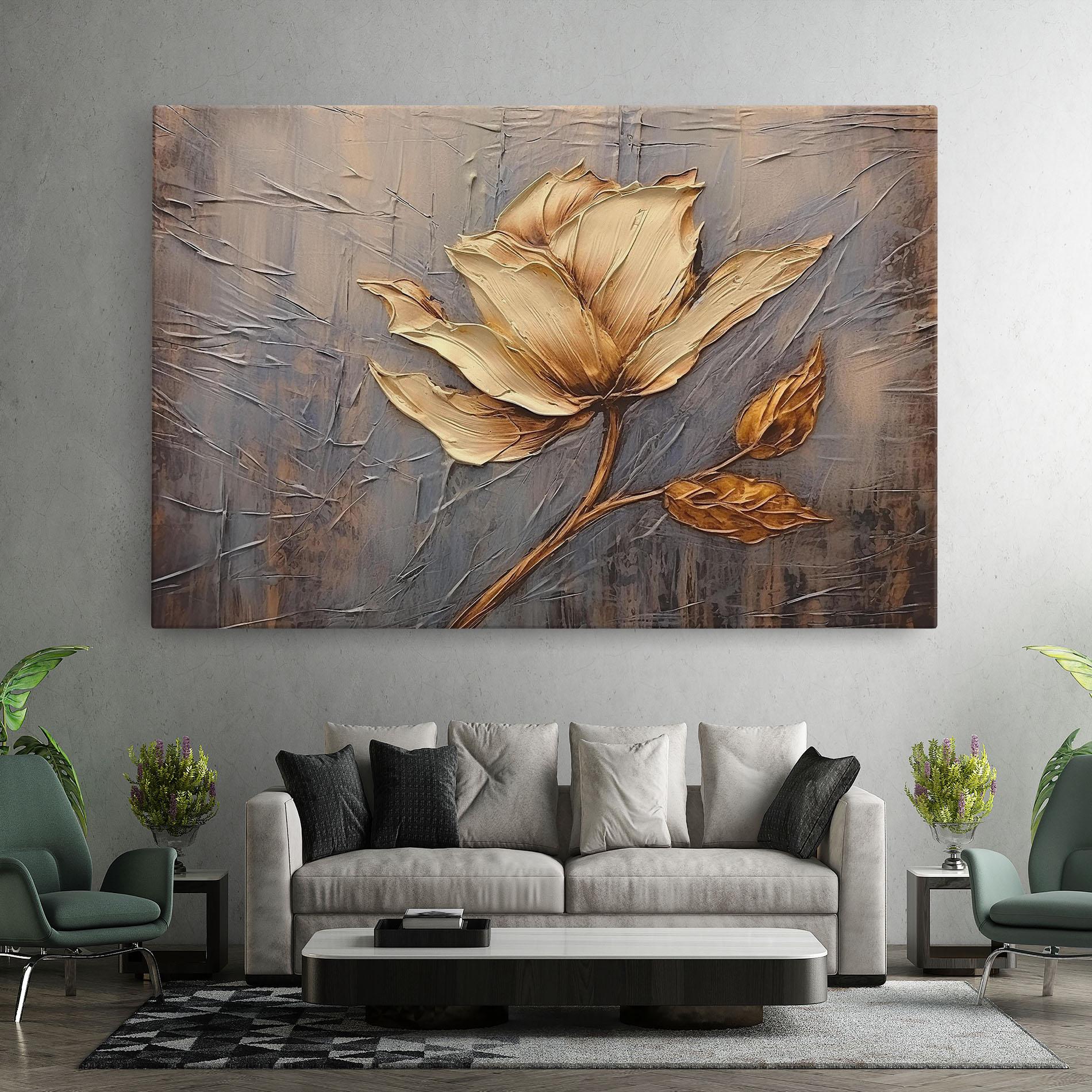 Leinwandbild Cream Rose On Blue mockup 7