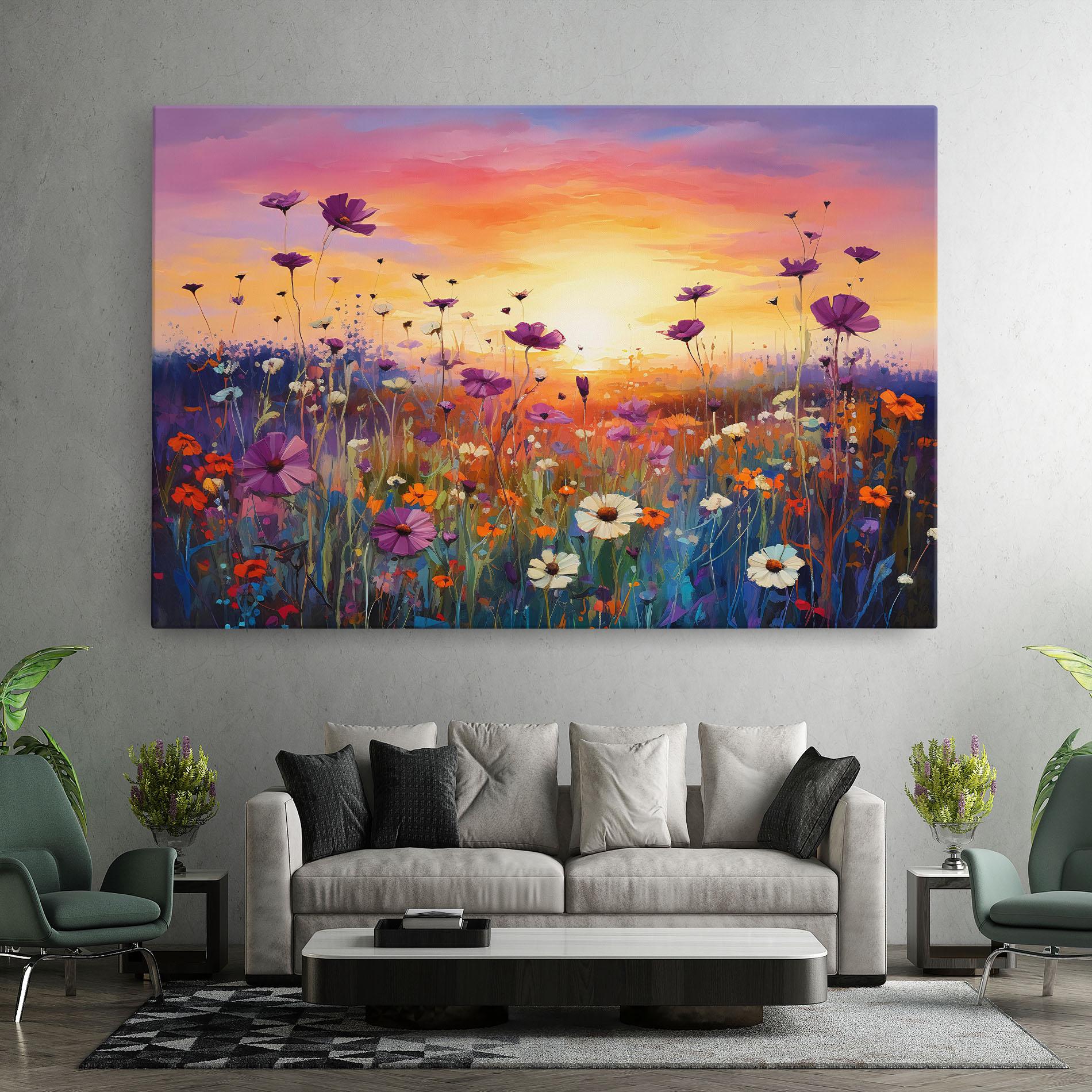 Leinwandbild Dreamy Field Flowers mockup 7